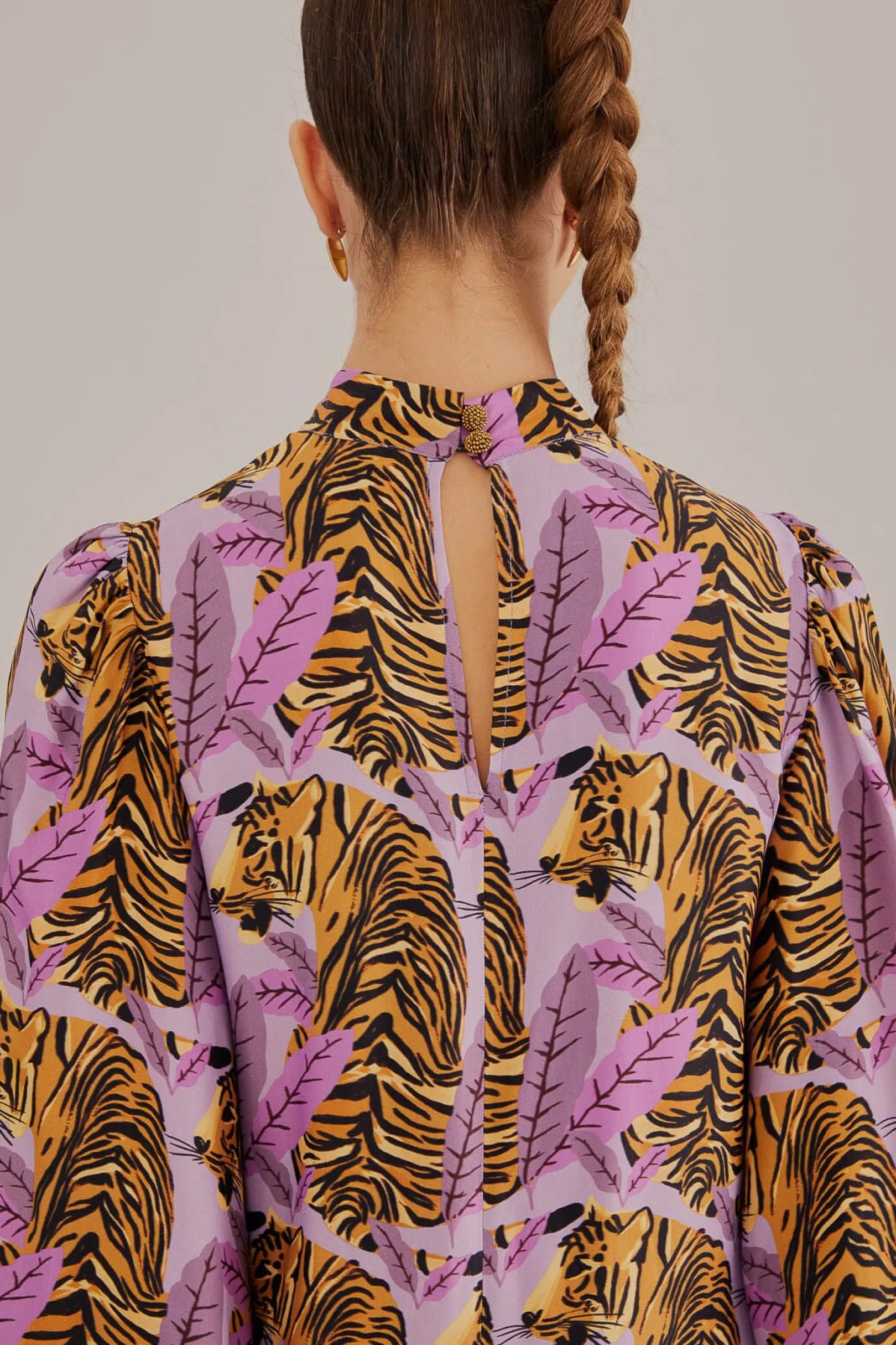 FARM Rio LAVENDER TIGER LEAVES MIDI DRESS Best