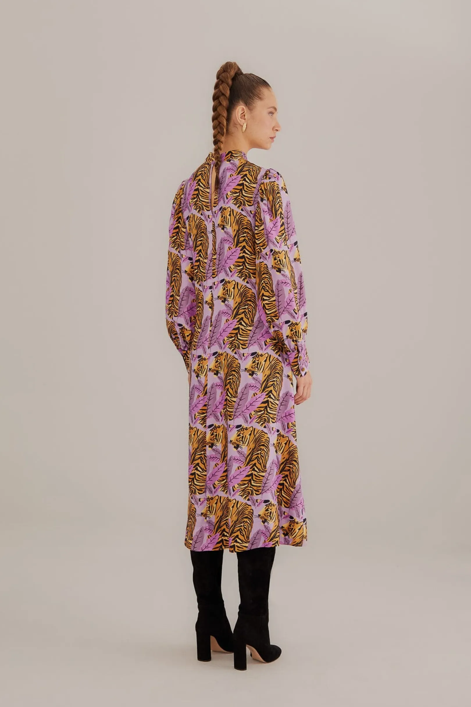 FARM Rio LAVENDER TIGER LEAVES MIDI DRESS Best