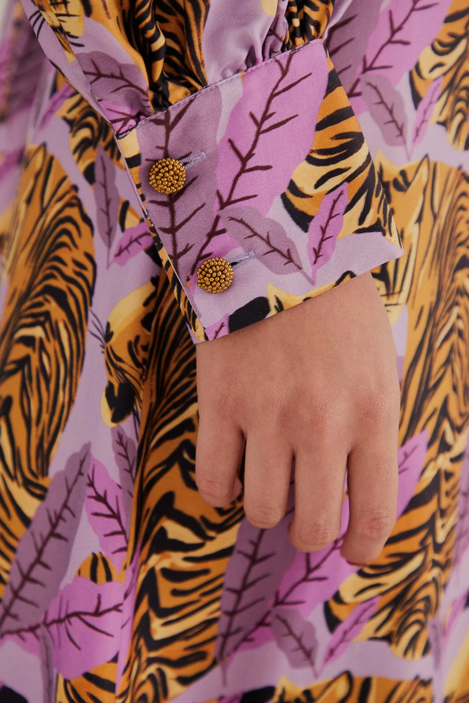 FARM Rio LAVENDER TIGER LEAVES MIDI DRESS Best