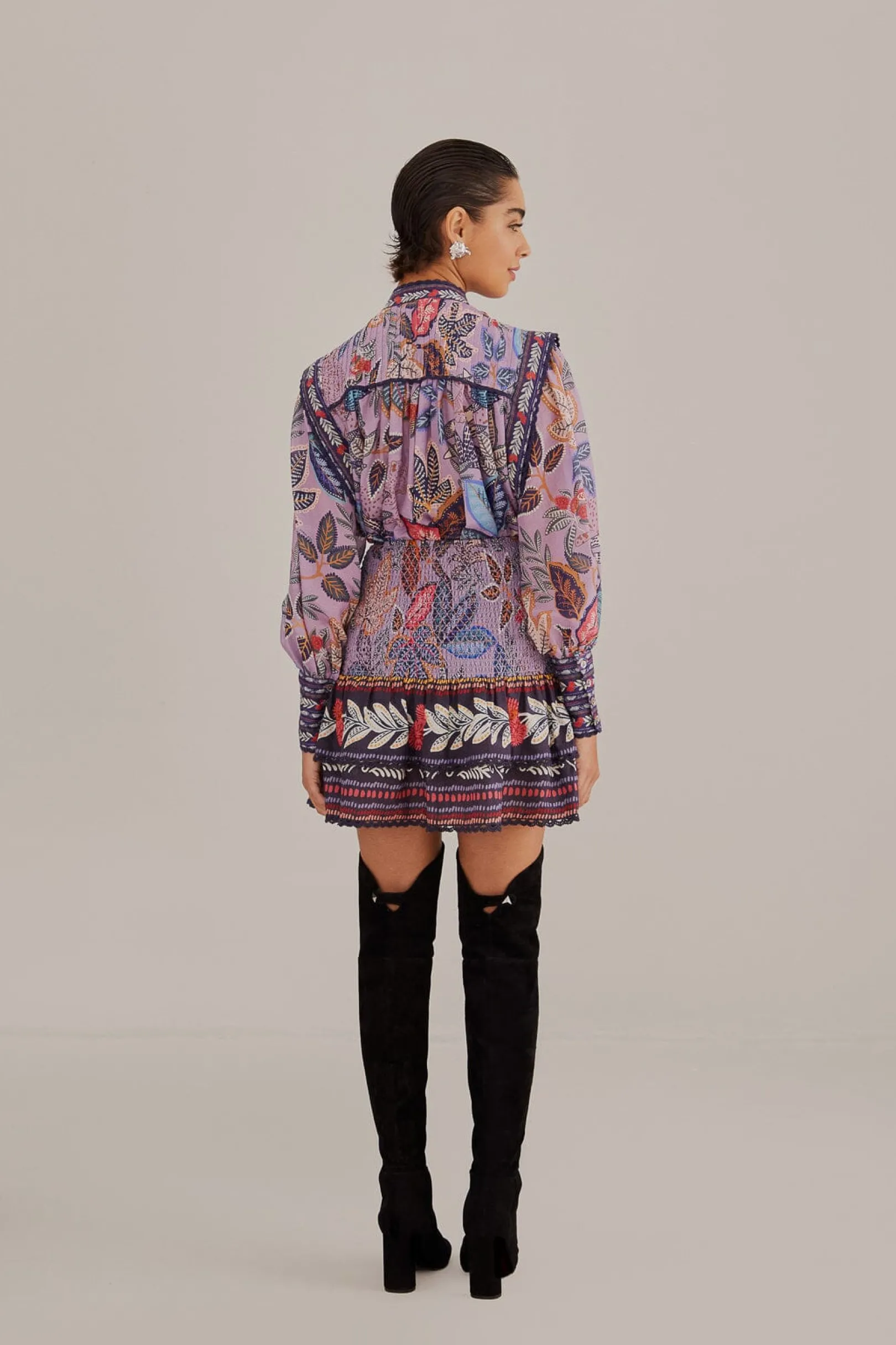 FARM Rio LAVENDER WILD NIGHT MINI SKIRT Sale
