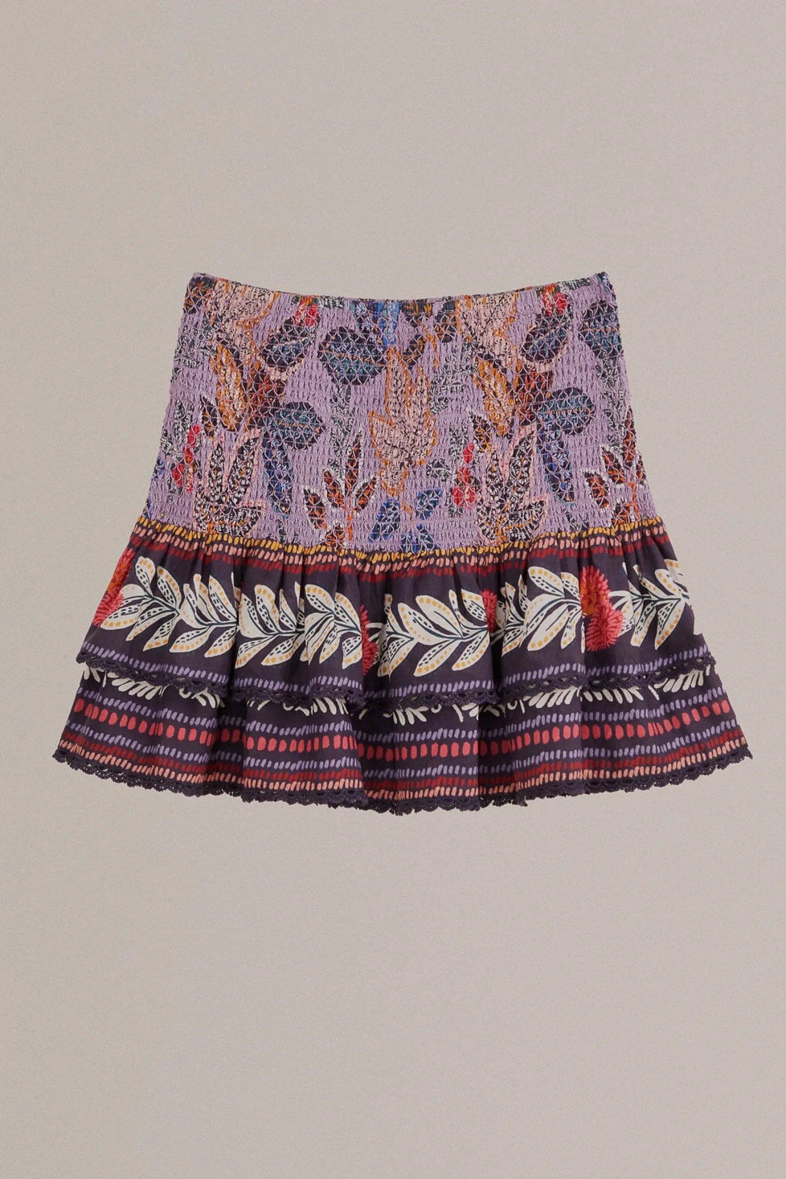 FARM Rio LAVENDER WILD NIGHT MINI SKIRT Sale