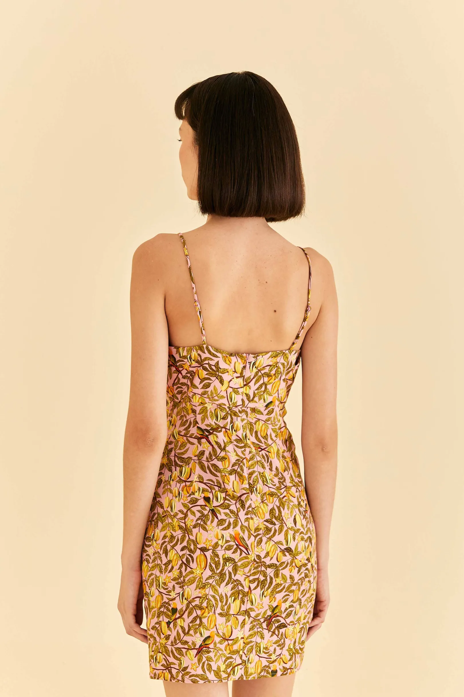 FARM Rio LIGHT PINK STAR FRUIT FLOWER MINI DRESS New