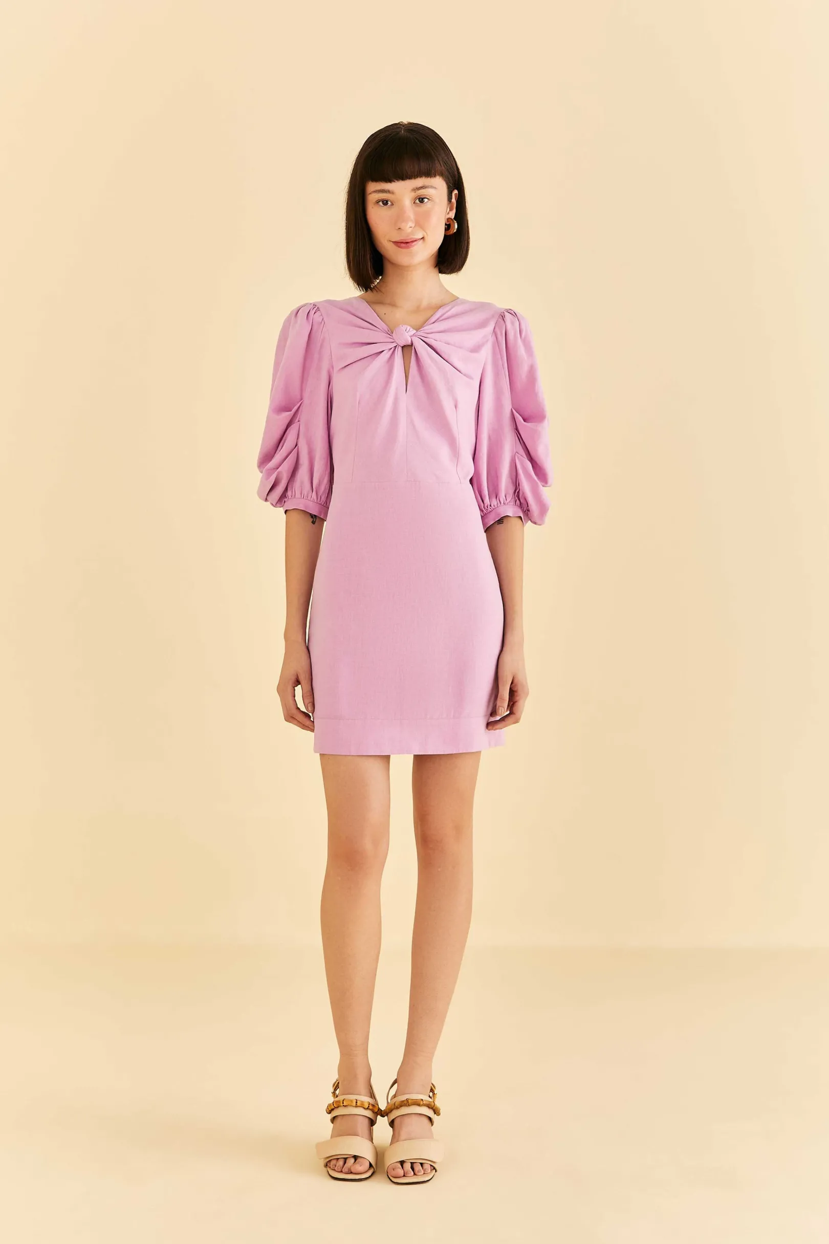 FARM Rio LILAC SHORT SLEEVE MINI DRESS Discount