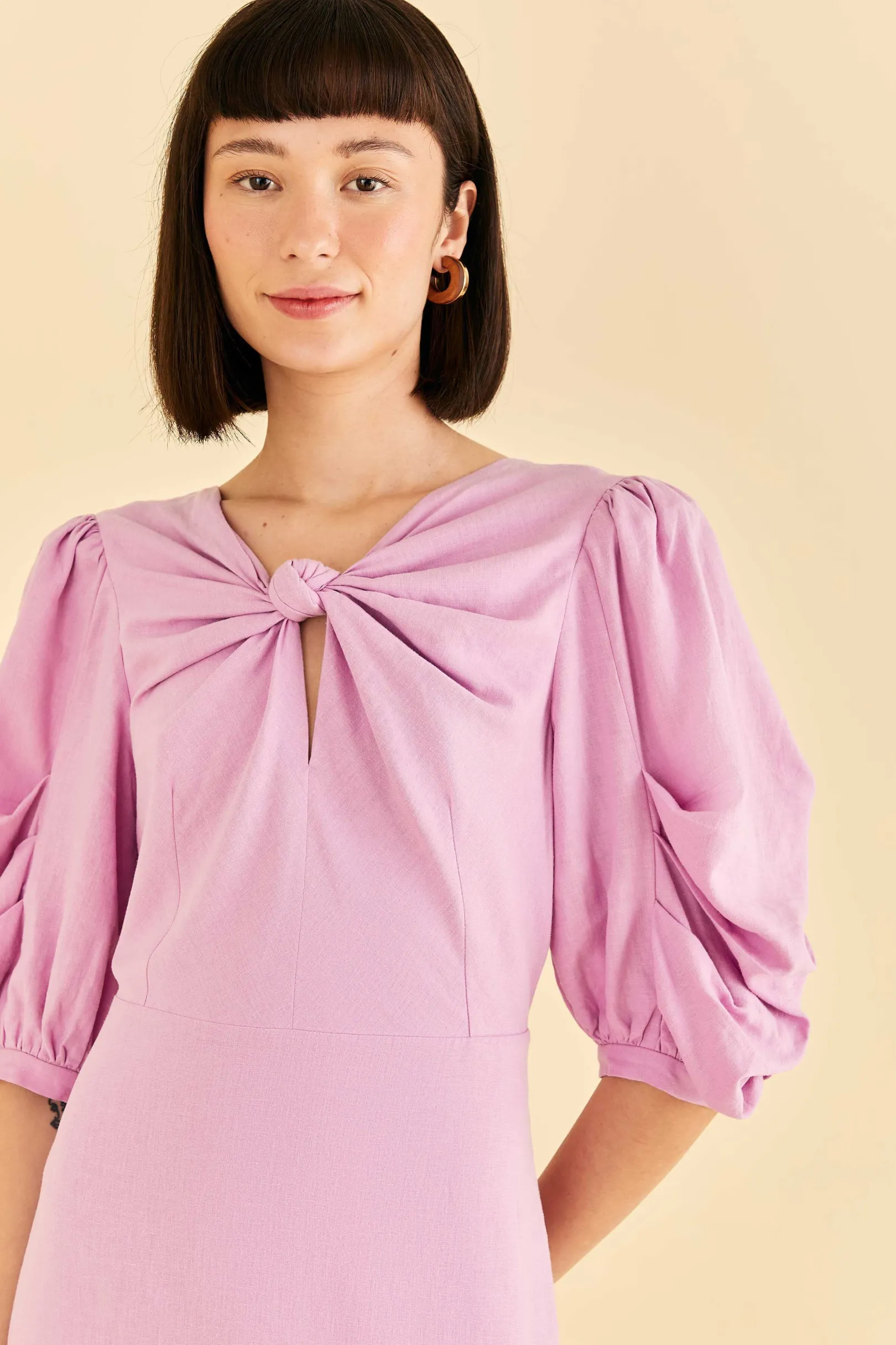 FARM Rio LILAC SHORT SLEEVE MINI DRESS Discount