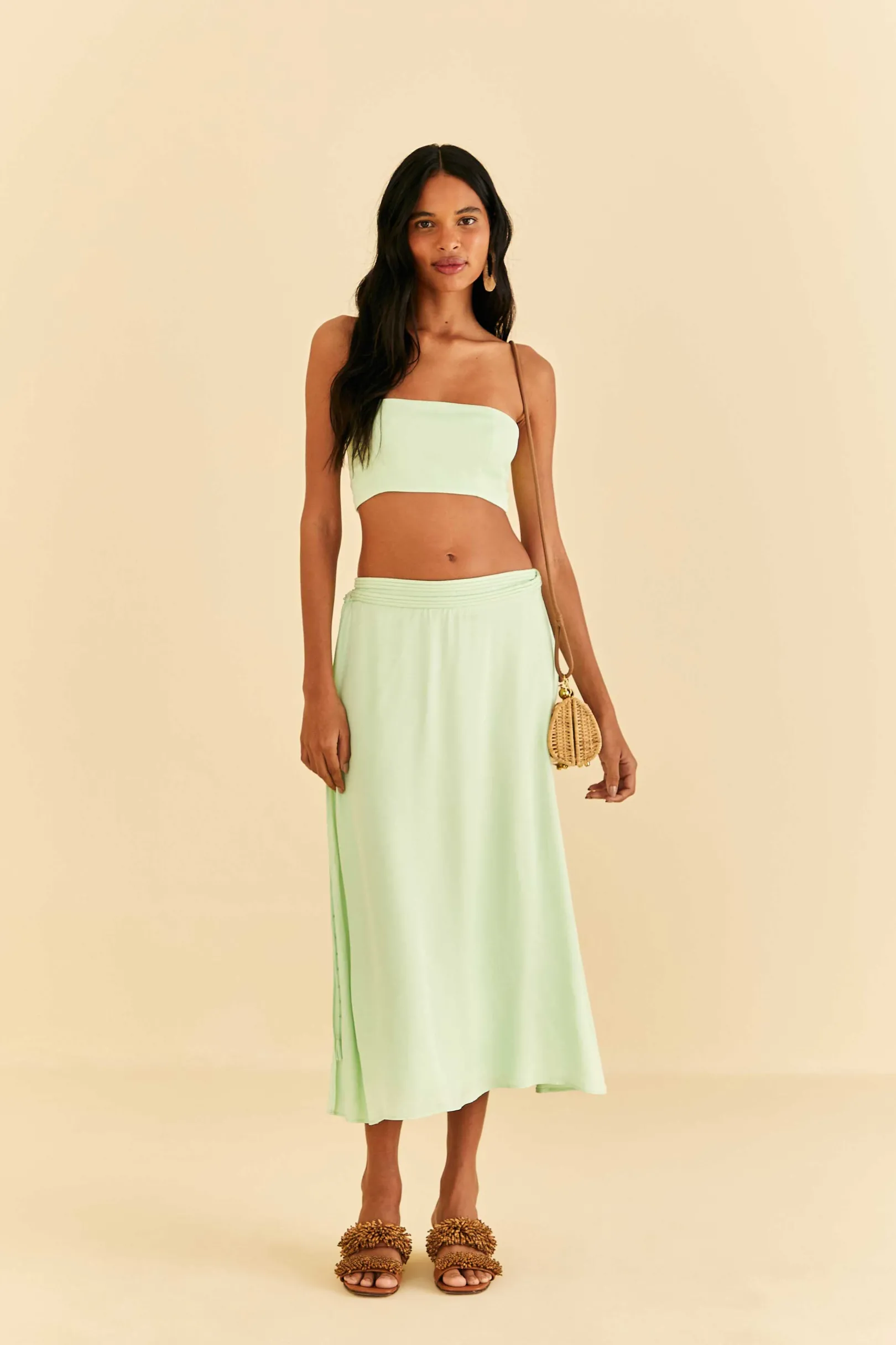 FARM Rio MINT MIDI SKIRT Cheap