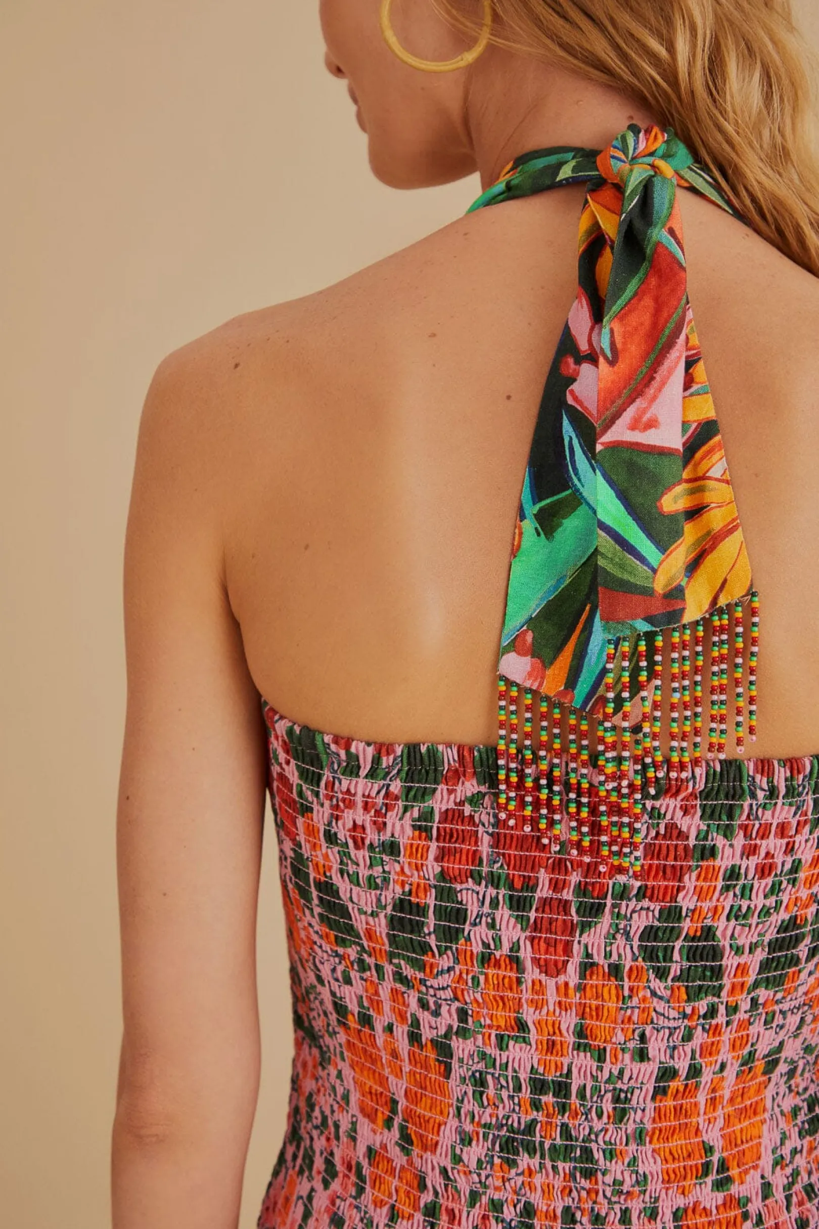 FARM Rio MIXED HEART IVY SCARF SLEEVELESS MIDI DRESS Store