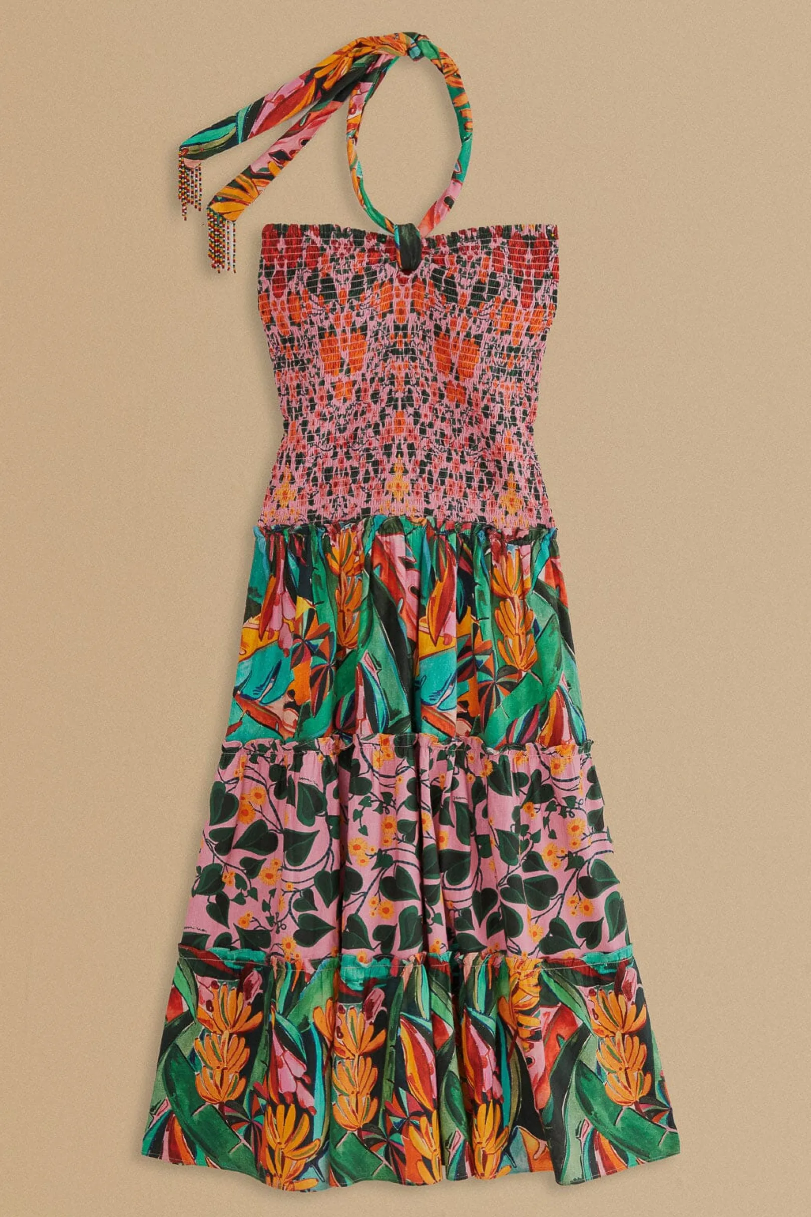 FARM Rio MIXED HEART IVY SCARF SLEEVELESS MIDI DRESS Store