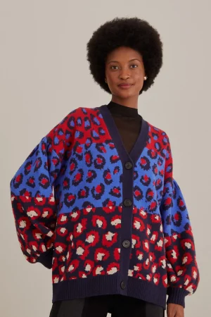 FARM Rio MIXED LEOPARDS KNIT CARDIGAN Online