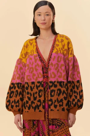 FARM Rio MIXED LEOPARDS KNIT CARDIGAN Best