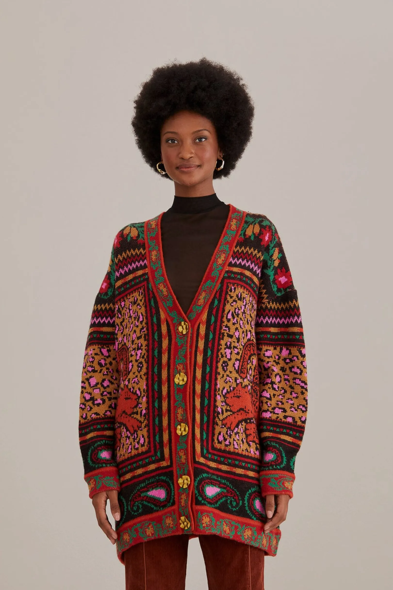 FARM Rio MIXED TAPESTRY PRINTS KNIT CARDIGAN Outlet