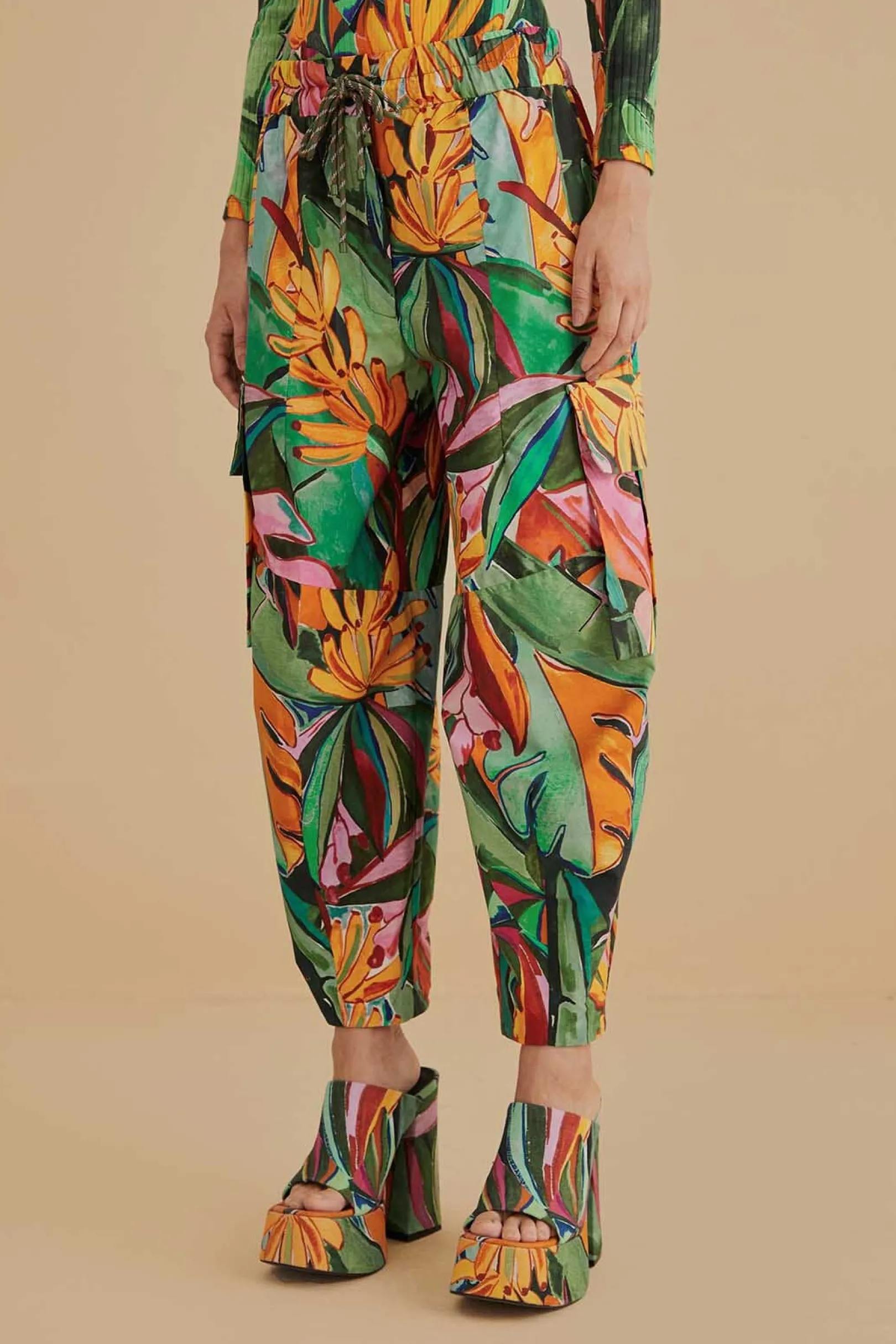 FARM Rio MULTICOLOR BANANA FOLIAGE PANTS Cheap