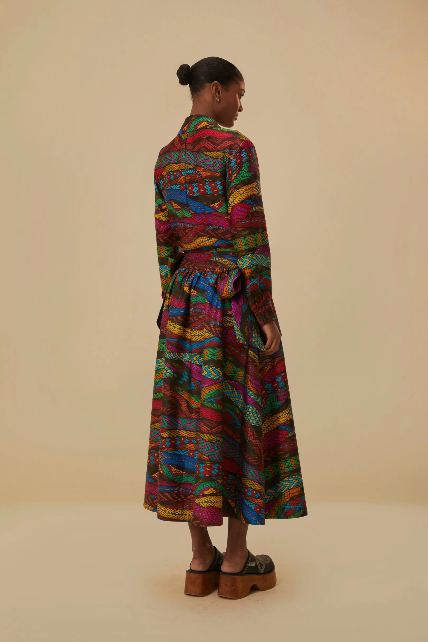 FARM Rio MULTICOLOR MIRAGE MIDI SKIRT Cheap