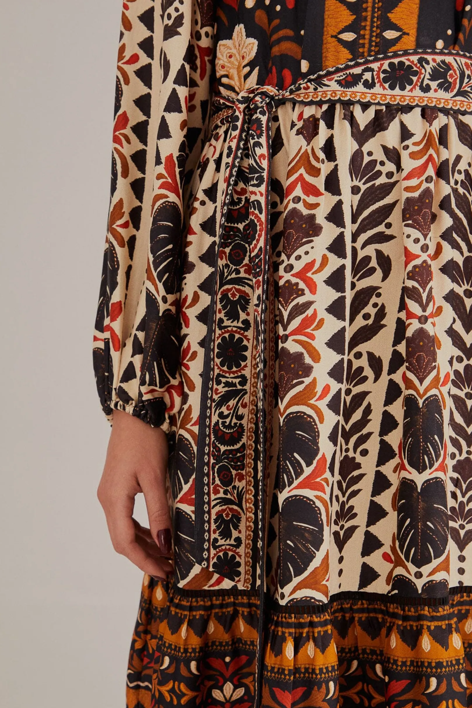 FARM Rio MULTICOLOR TAPESTRY GARDEN HIGH NECK MIDI DRESS Shop