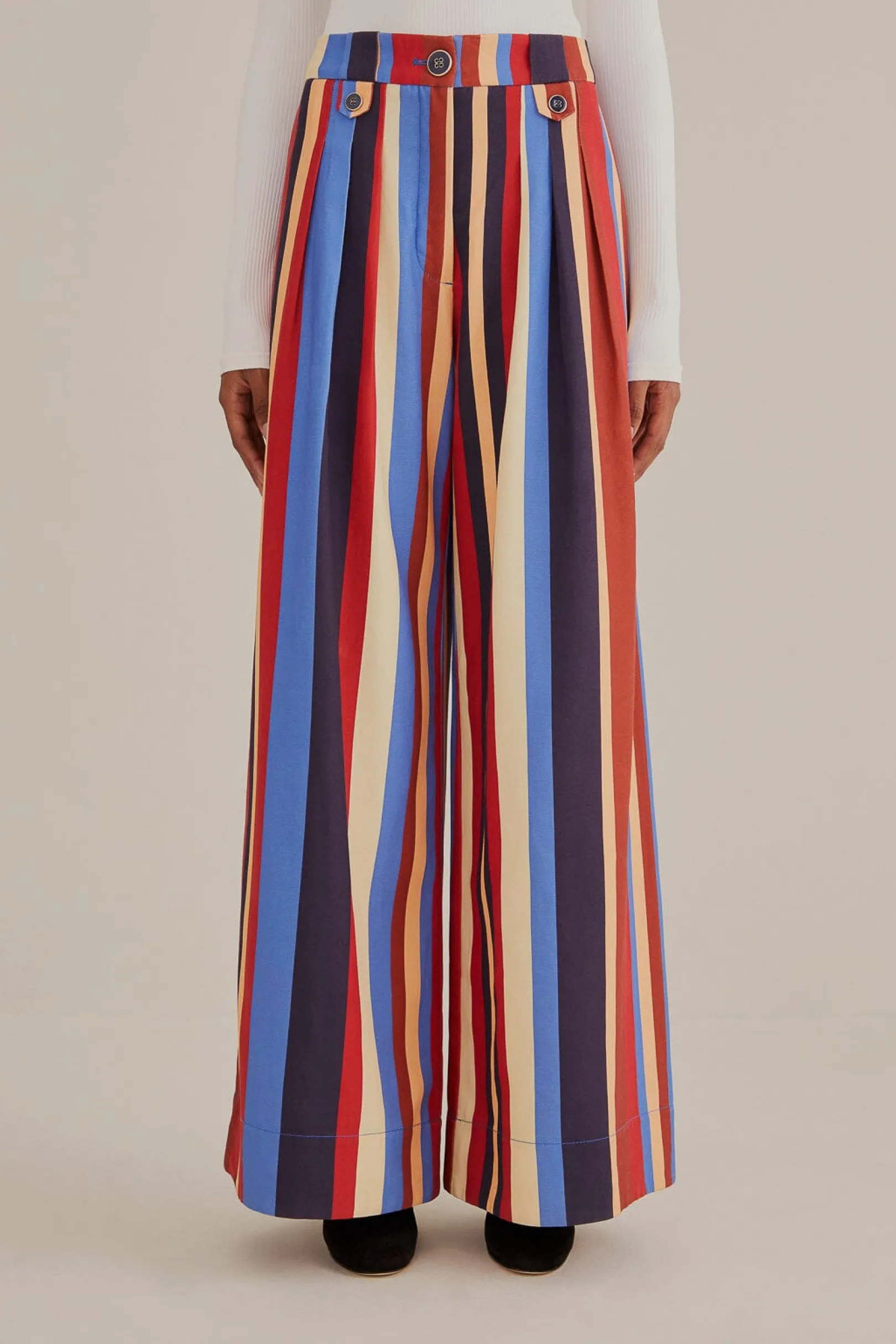 FARM Rio MULTICOLOR WINTER STRIPES TAILORED PANTS Cheap