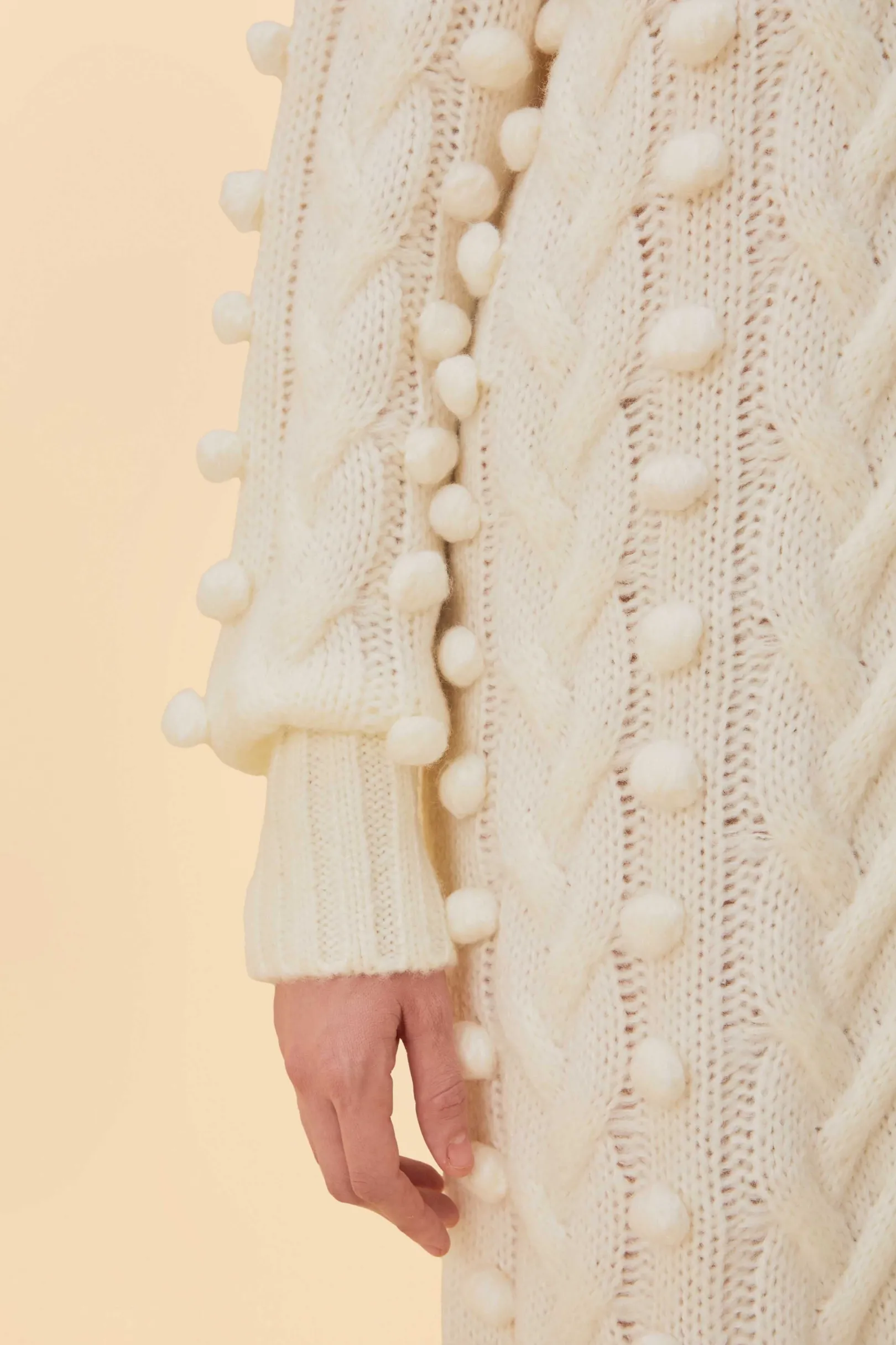 FARM Rio OFF-WHITE BRAIDED MIDI SWEATER DRESS Sale