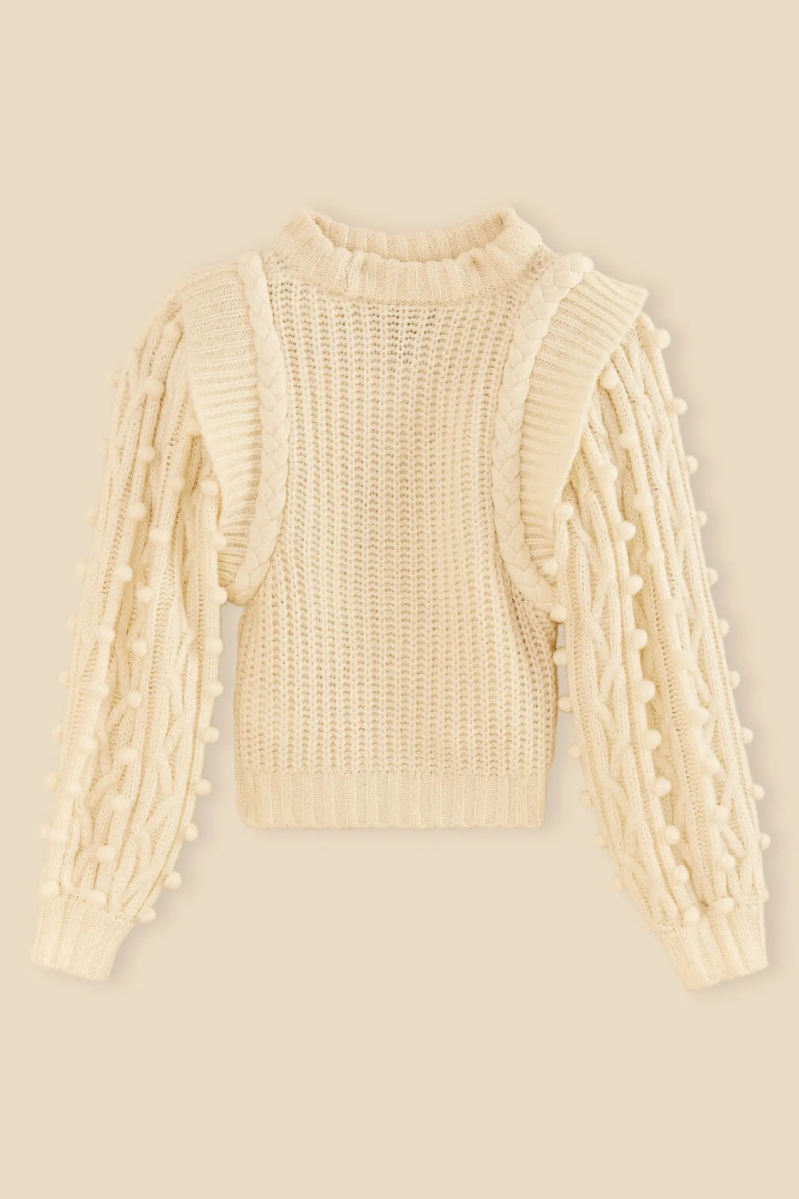 FARM Rio OFF-WHITE BRAIDED SWEATER New