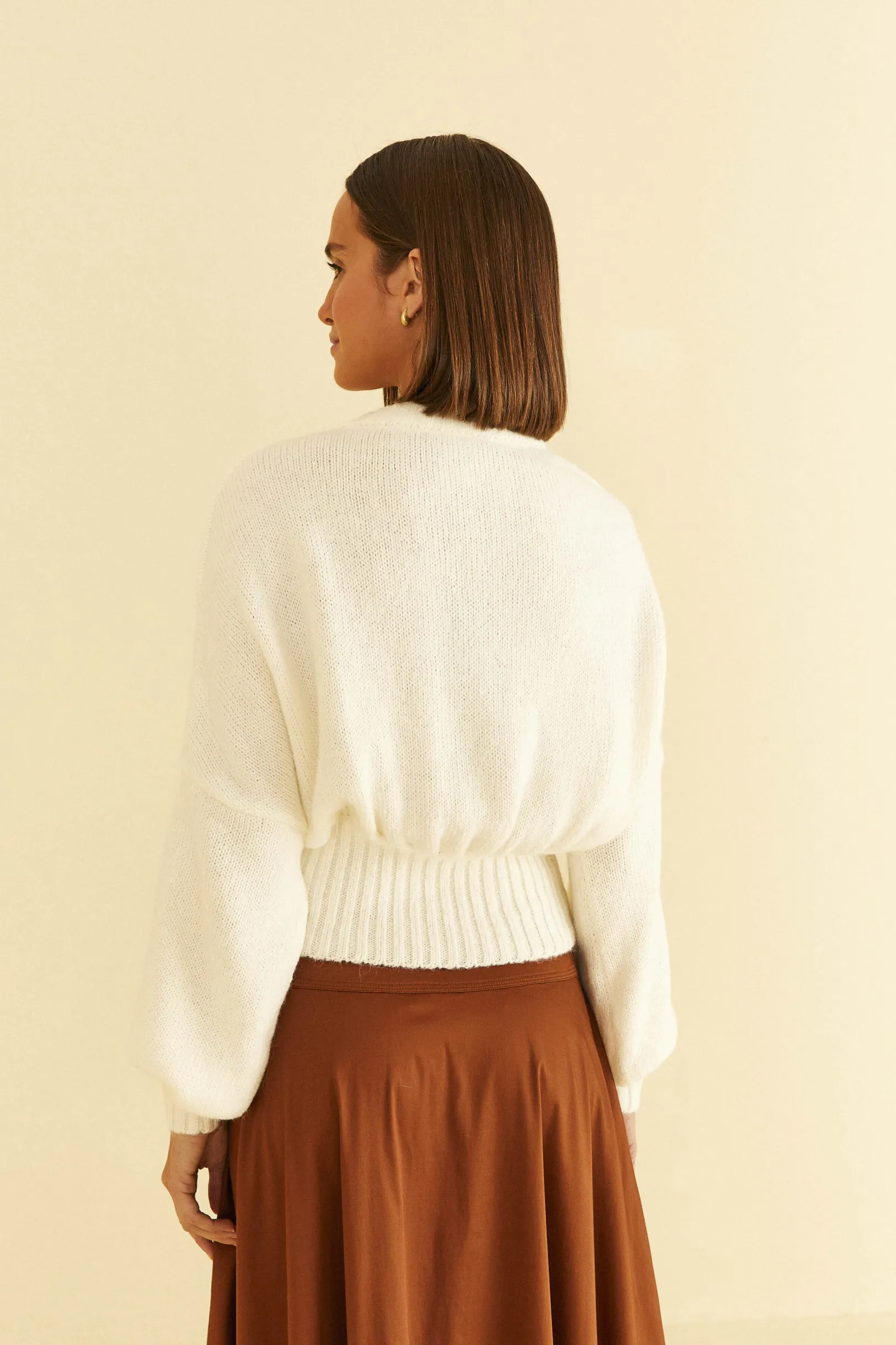 FARM Rio OFF-WHITE BUBBLE KNIT CARDIGAN Outlet