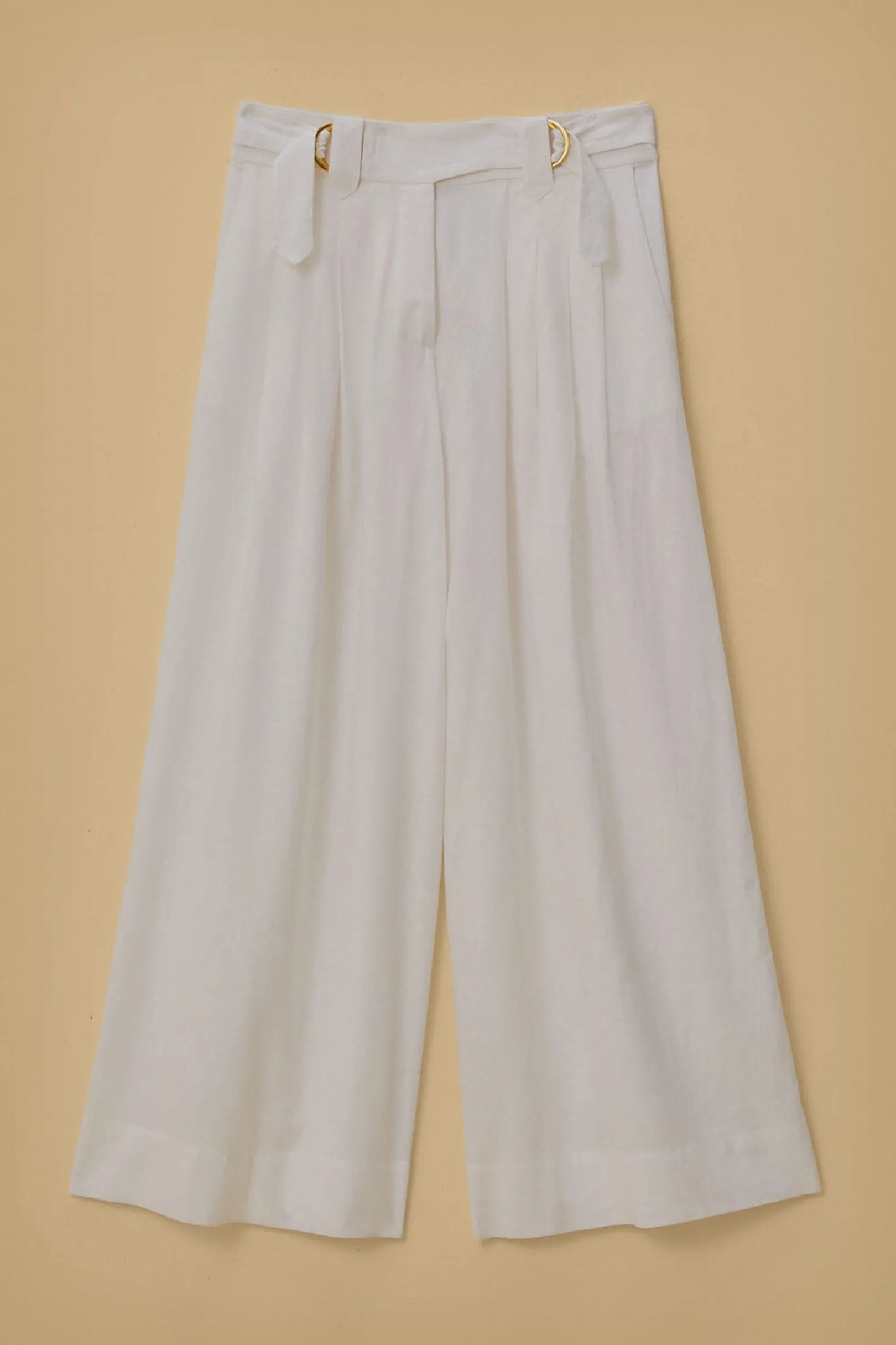 FARM Rio OFF-WHITE LINEN LOW WAIST PANTS Outlet