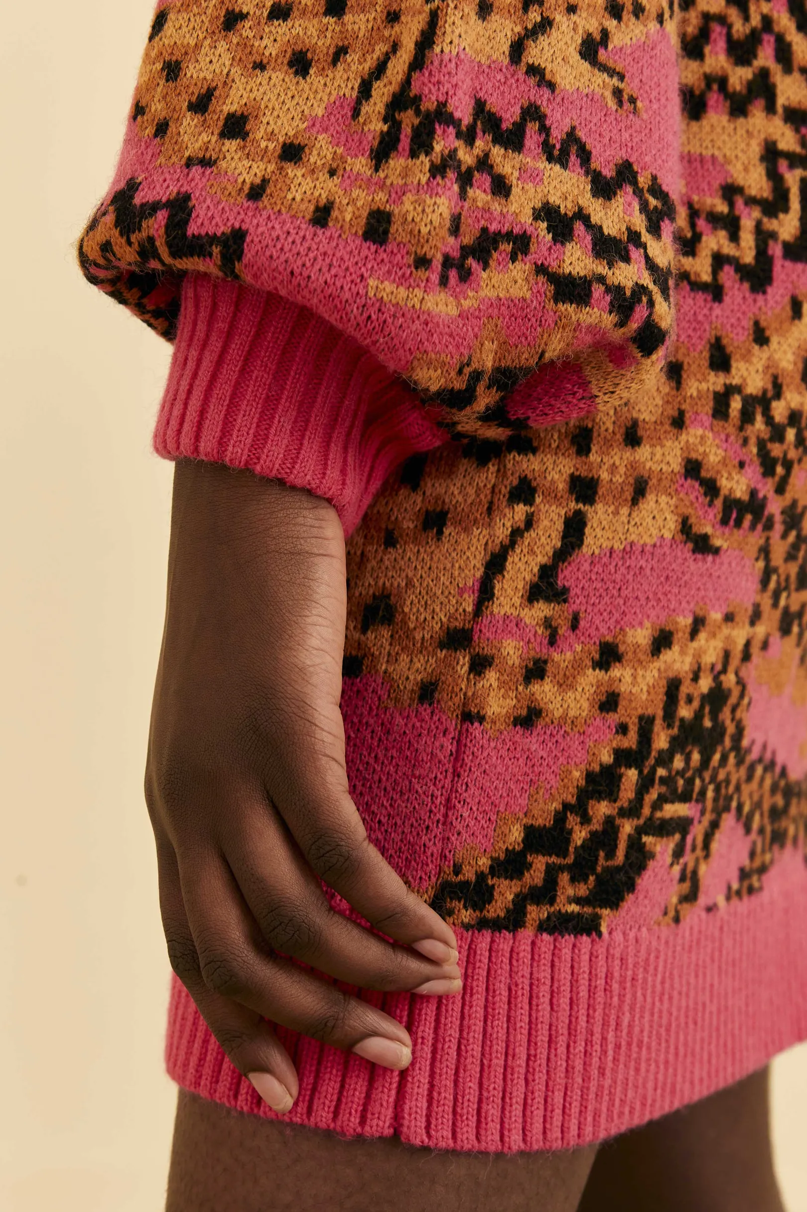 FARM Rio PINK CROCO SWEATER DRESS Flash Sale