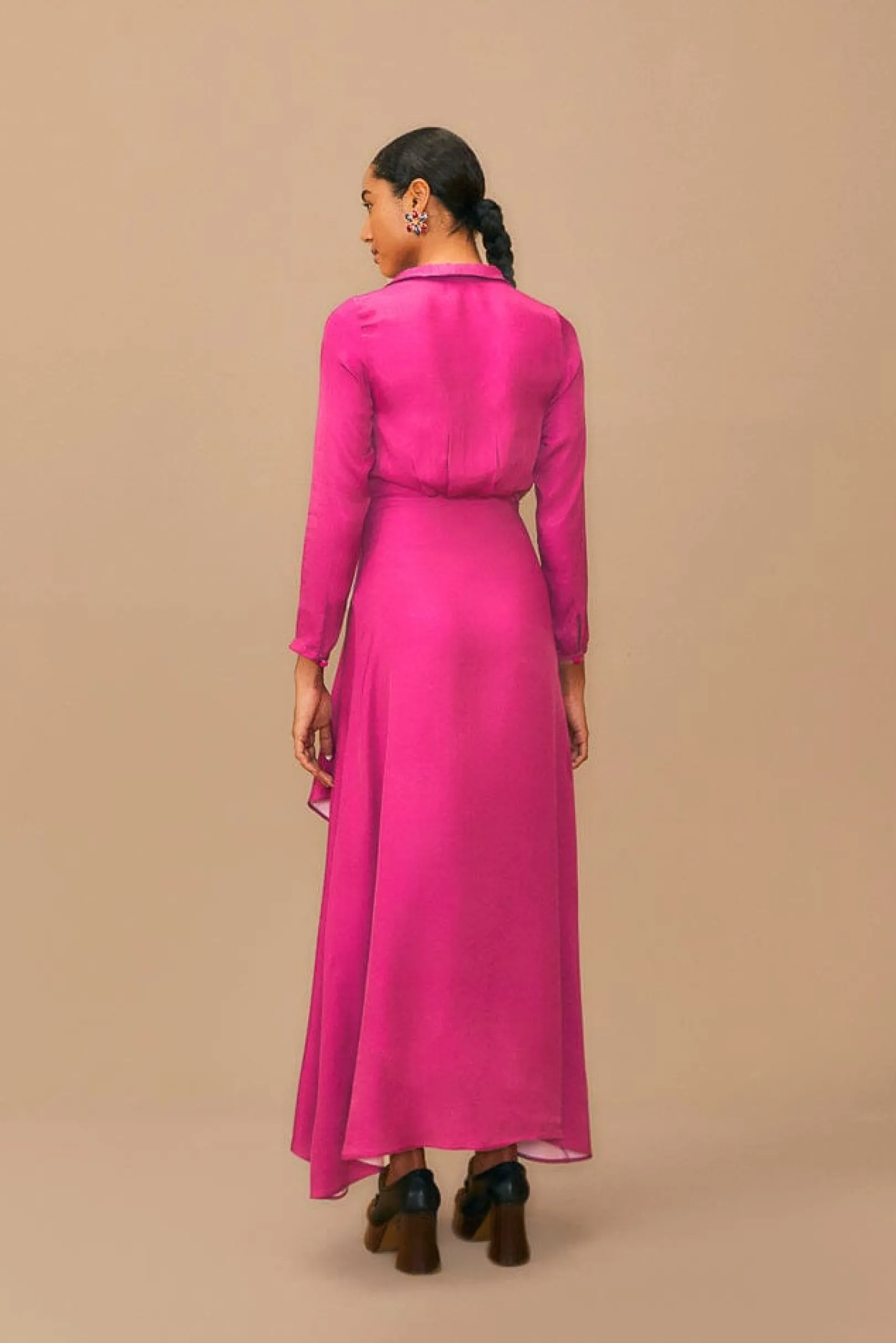FARM Rio PINK LONG SLEEVE MAXI DRESS New