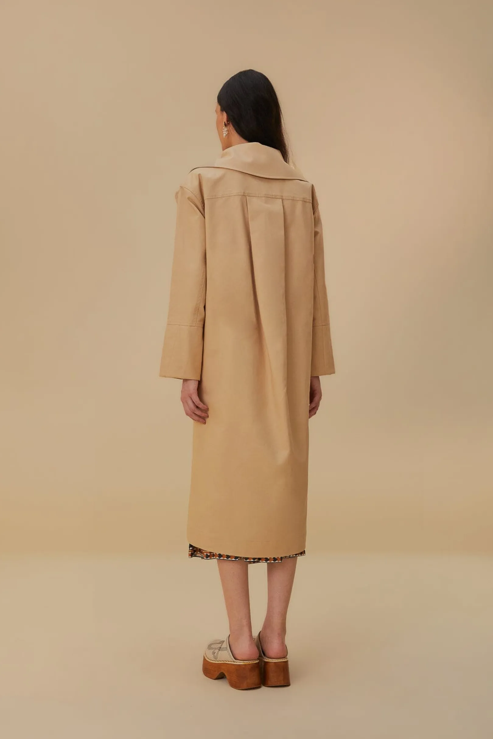 FARM Rio POCKETS OVER NUDE TRENCH COAT New