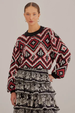 FARM Rio RAUTI BEADED KNIT SWEATER Cheap