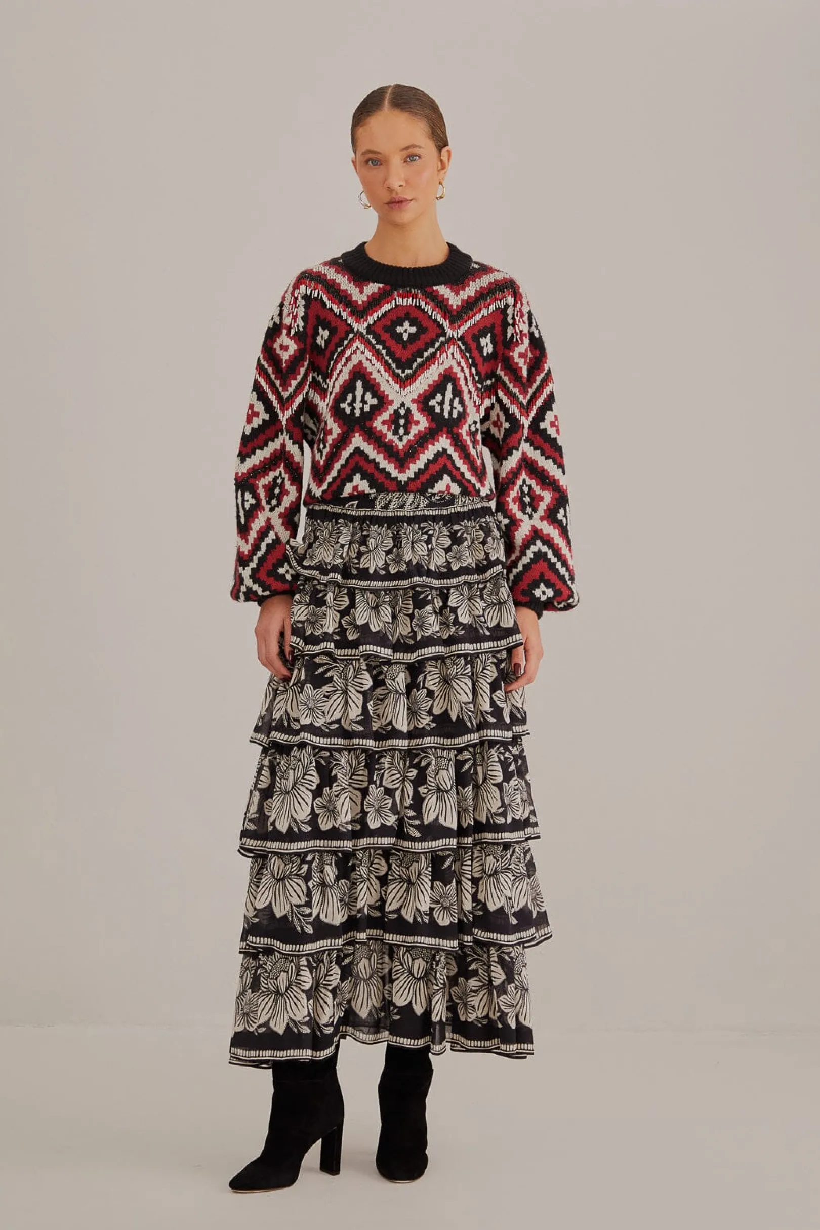 FARM Rio RAUTI BEADED KNIT SWEATER Cheap