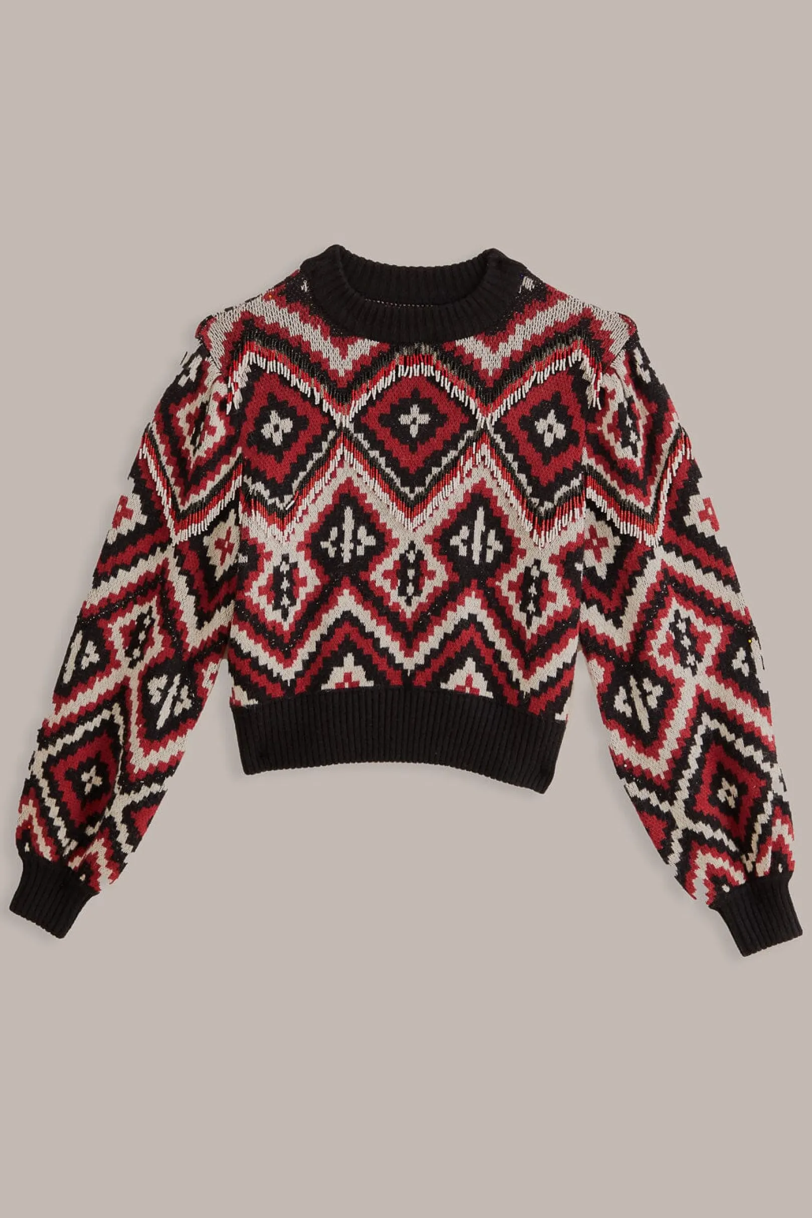 FARM Rio RAUTI BEADED KNIT SWEATER Cheap