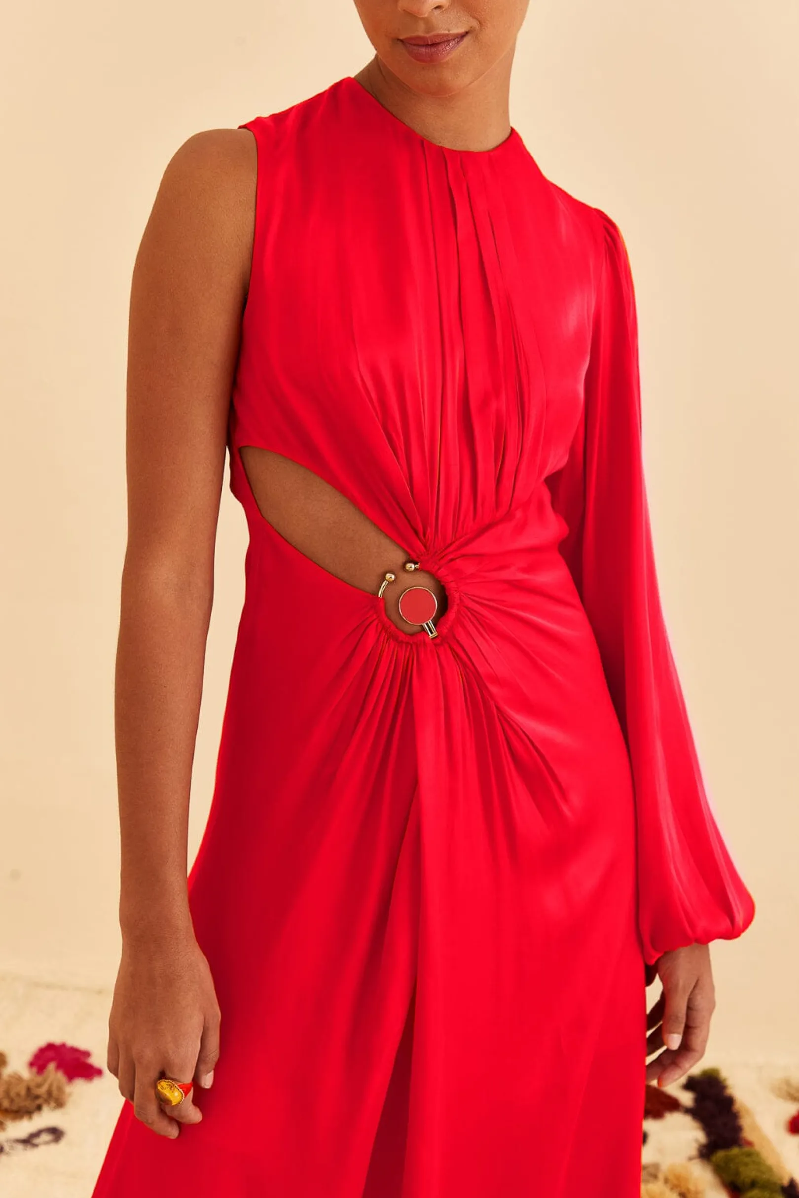 FARM Rio RED ONE SHOULDER MAXI DRESS Cheap