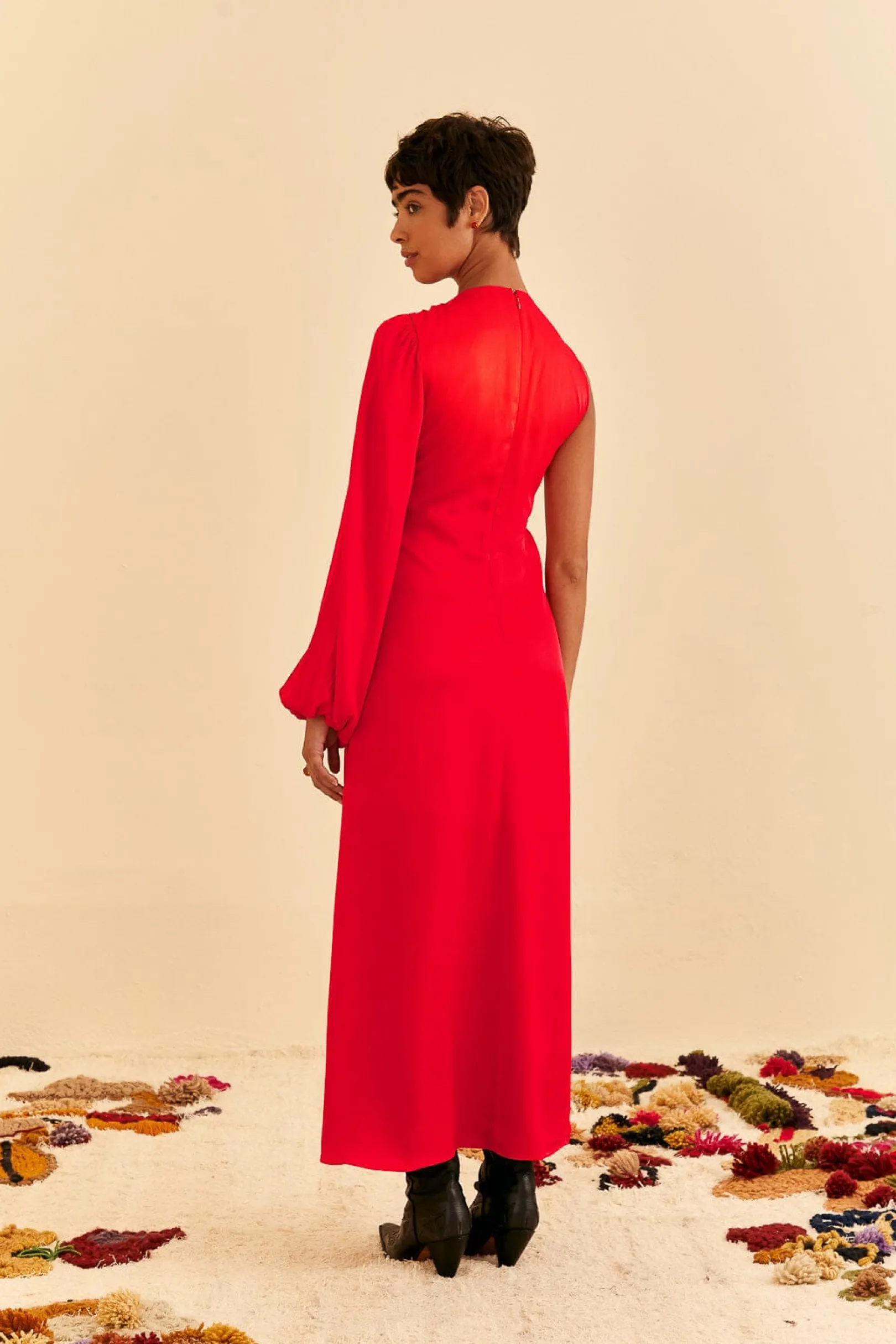 FARM Rio RED ONE SHOULDER MAXI DRESS Cheap