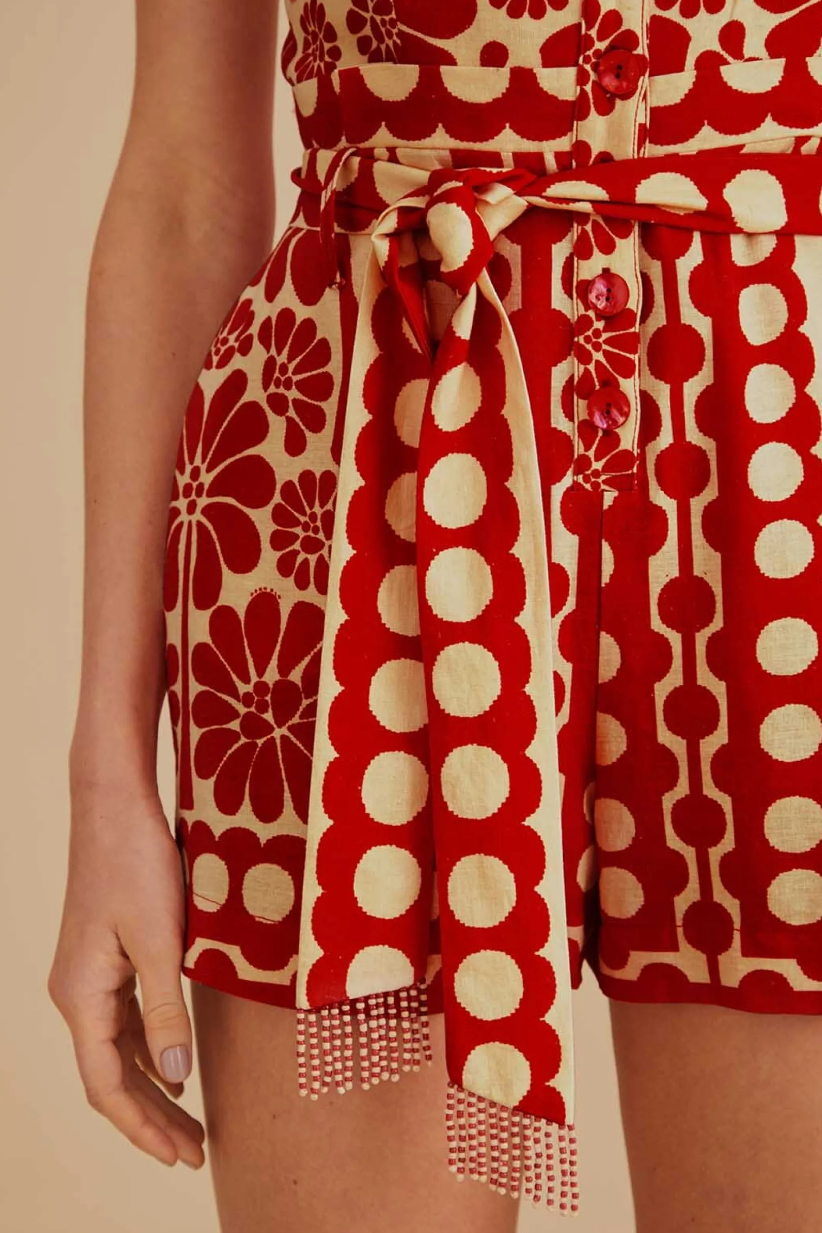 FARM Rio RED PALERMO SLEEVELESS ROMPER Flash Sale