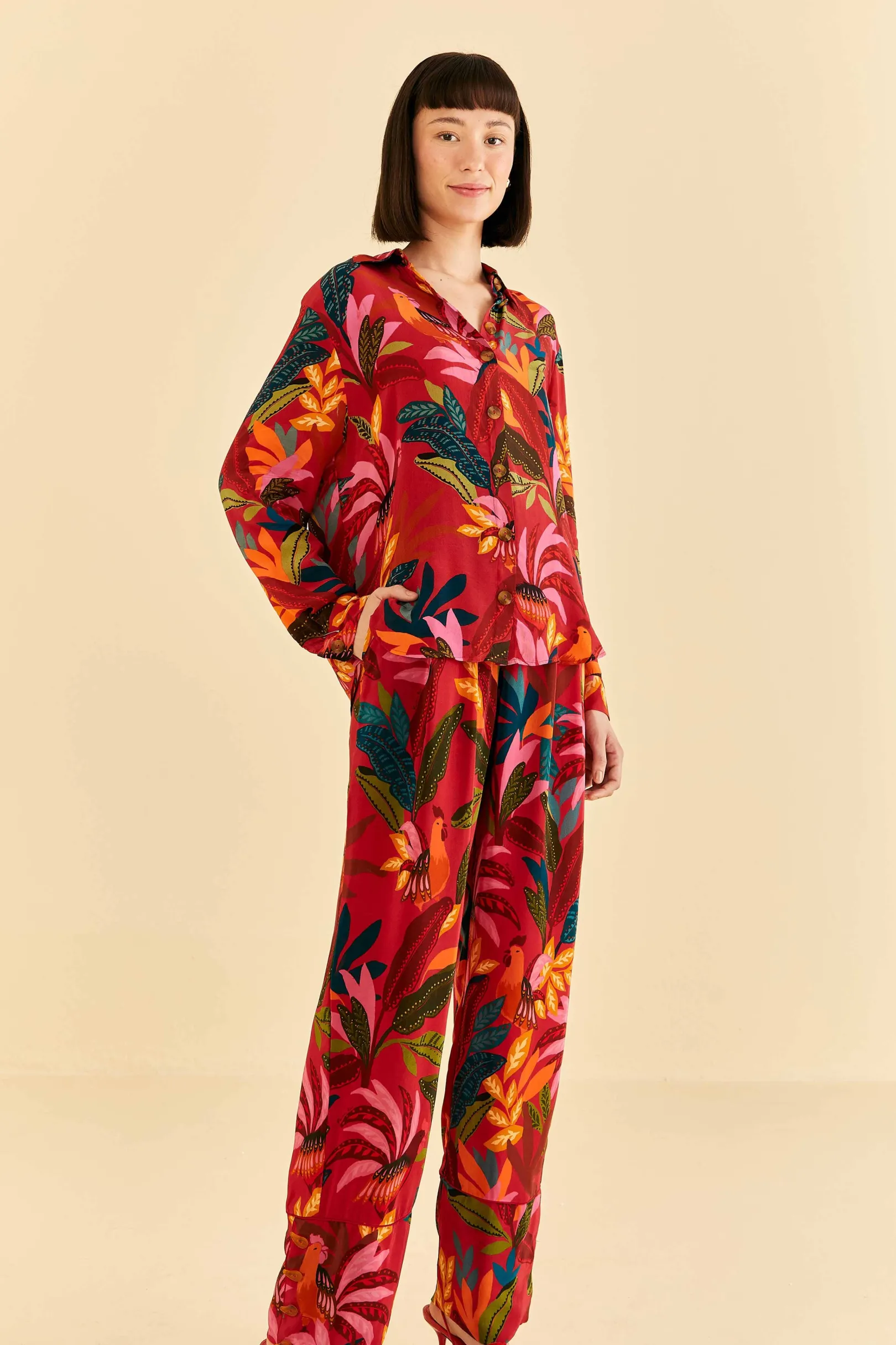 FARM Rio RED ROOSTER LEAVES PANTS Store