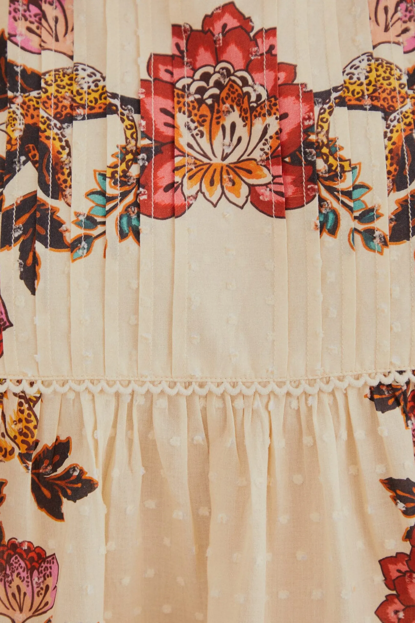FARM Rio SAND LEOPARD FLOWERS BLOUSE Hot