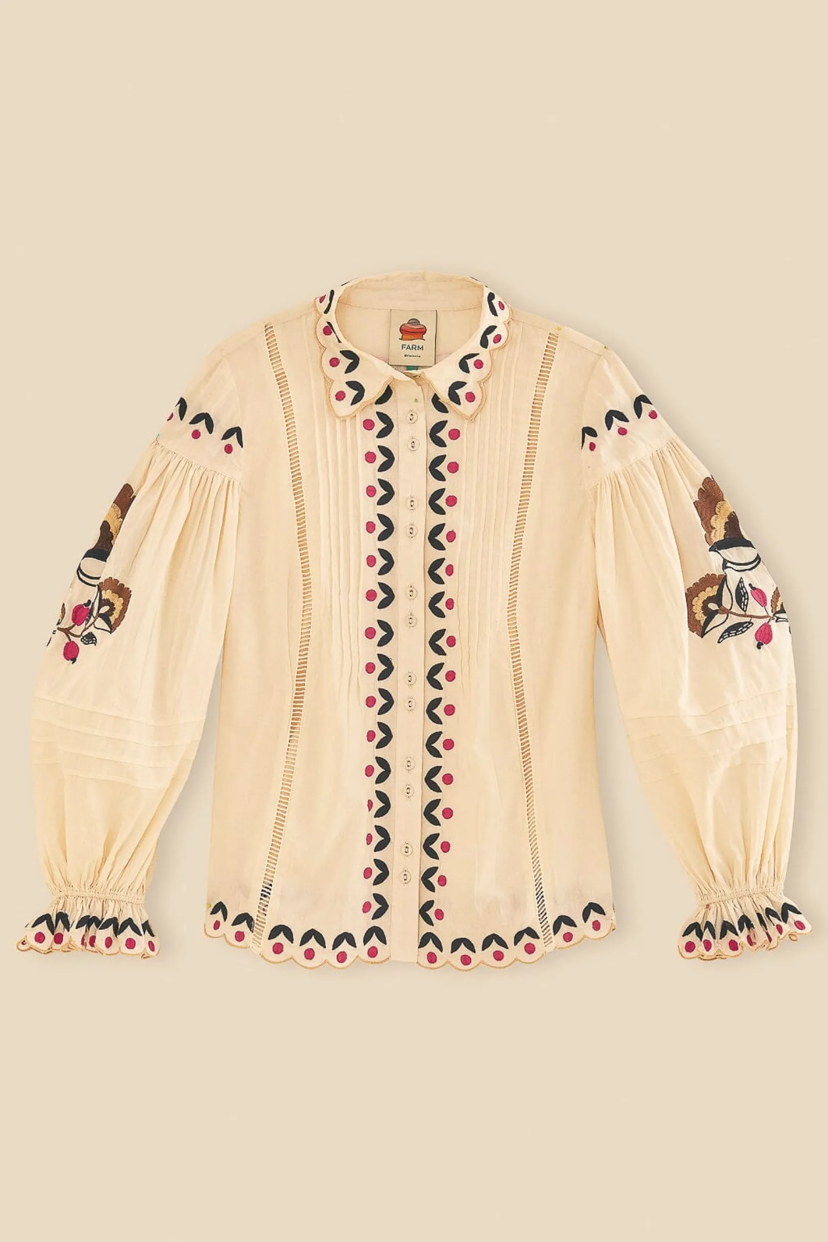 FARM Rio SAND PALMS PARADISE EMBROIDERED BLOUSE Shop