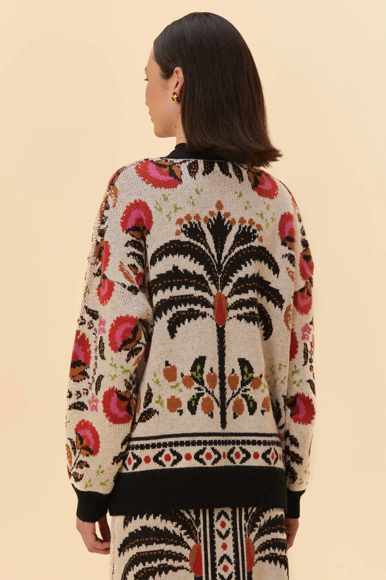 FARM Rio SAND PALMS PARADISE KNIT CARDIGAN Cheap