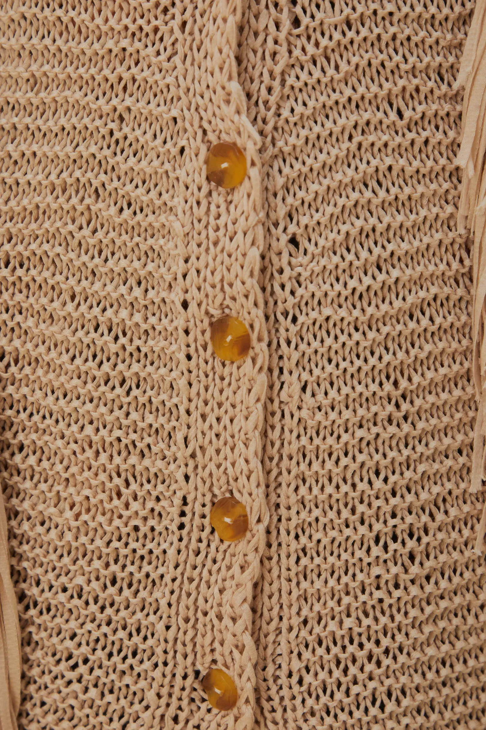 FARM Rio SAND STRIPES FRINGES KNIT CARDIGAN Shop