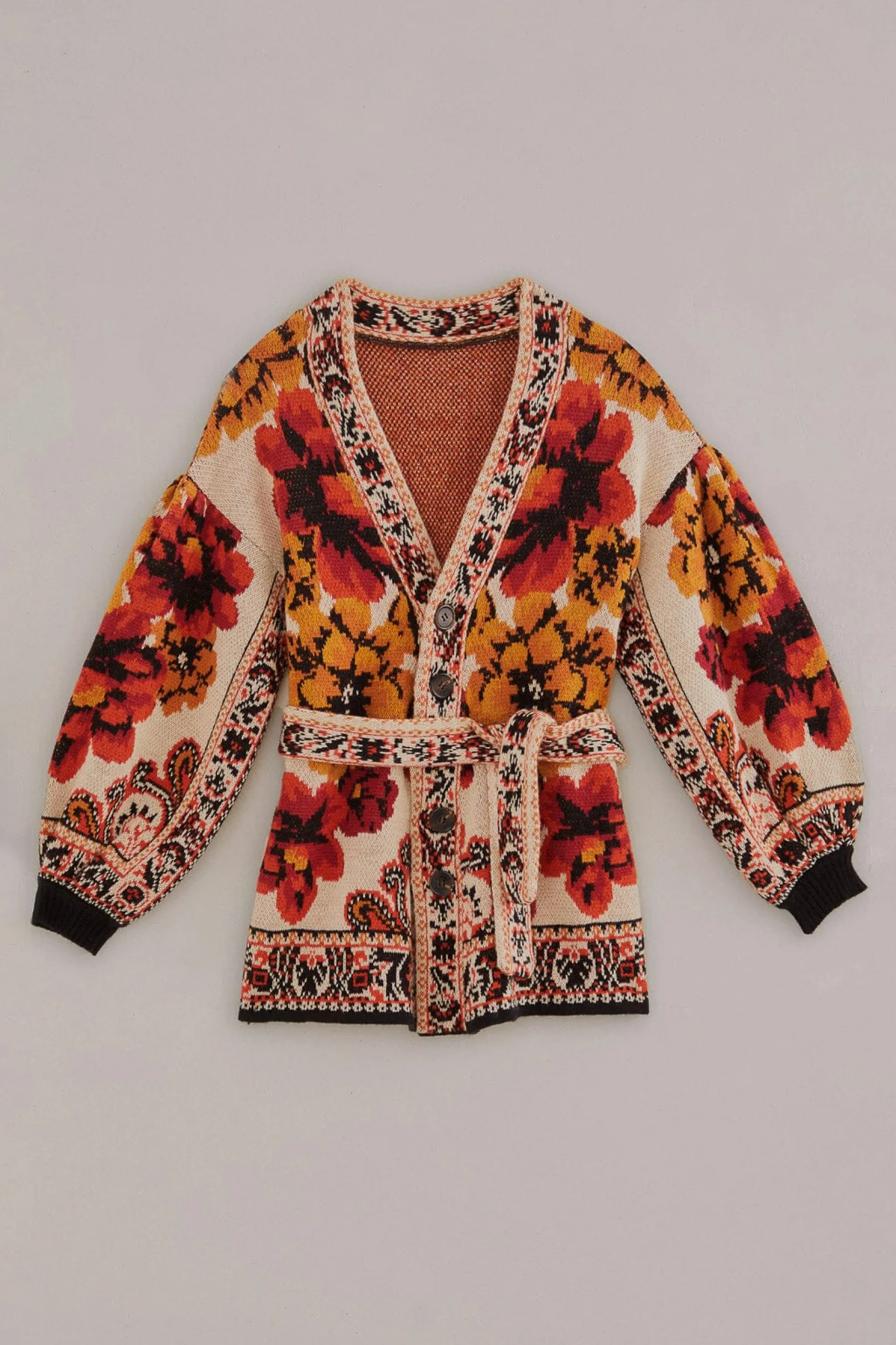 FARM Rio SAND WINTER TAPESTRY KNIT CARDIGAN Online