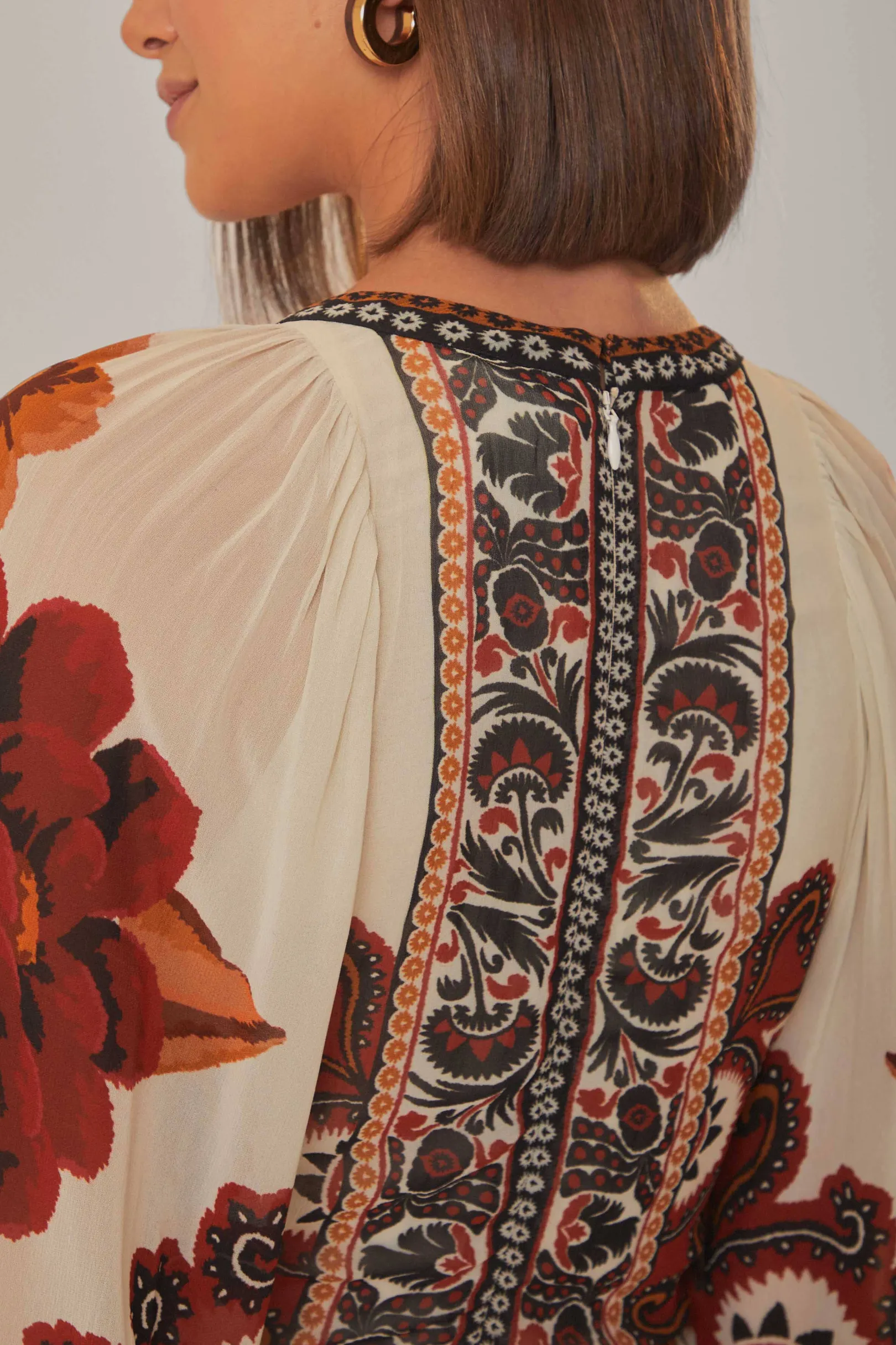 FARM Rio SAND WINTER TAPESTRY V NECK MAXI DRESS Best Sale