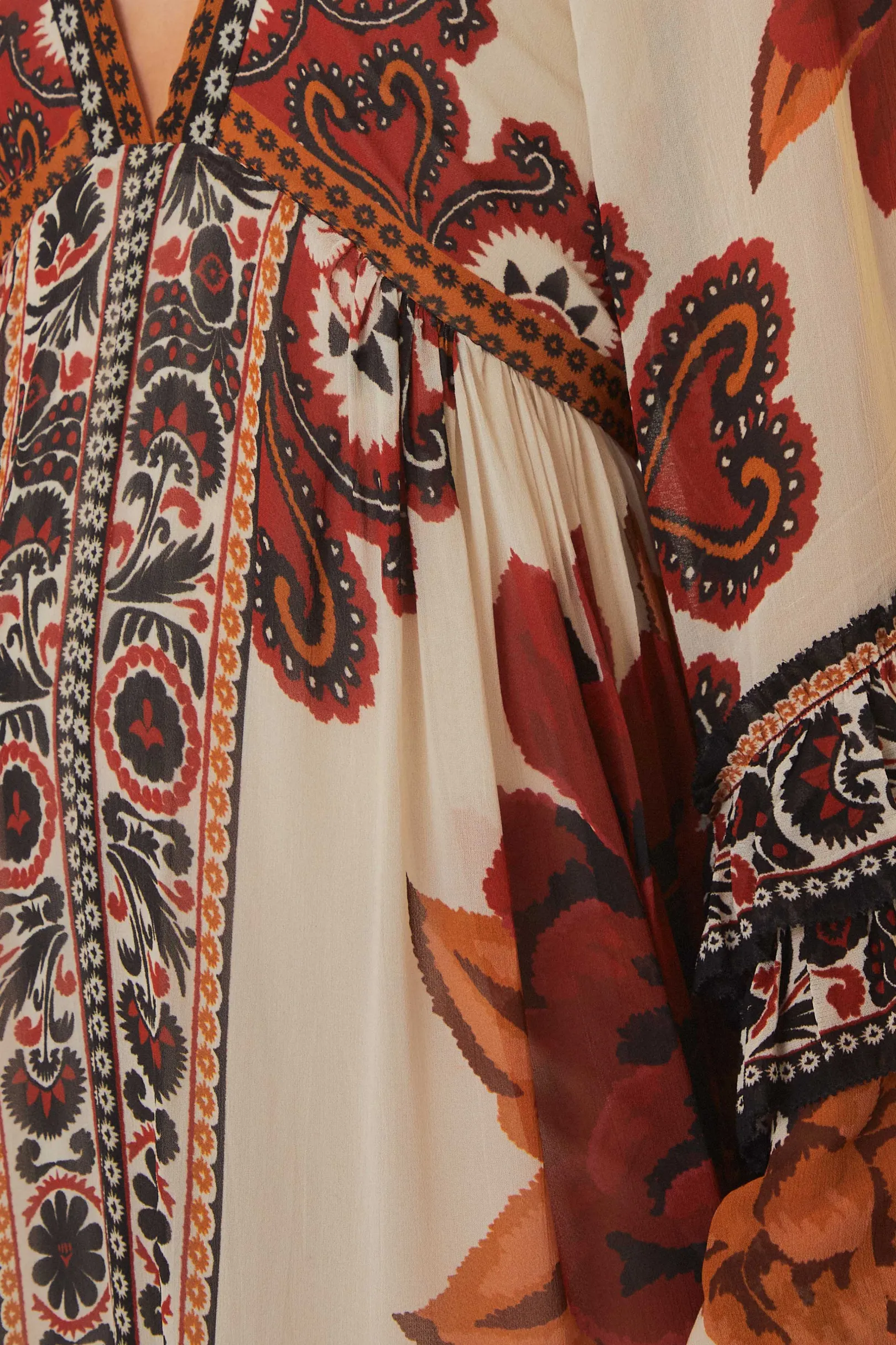 FARM Rio SAND WINTER TAPESTRY V NECK MAXI DRESS Best Sale
