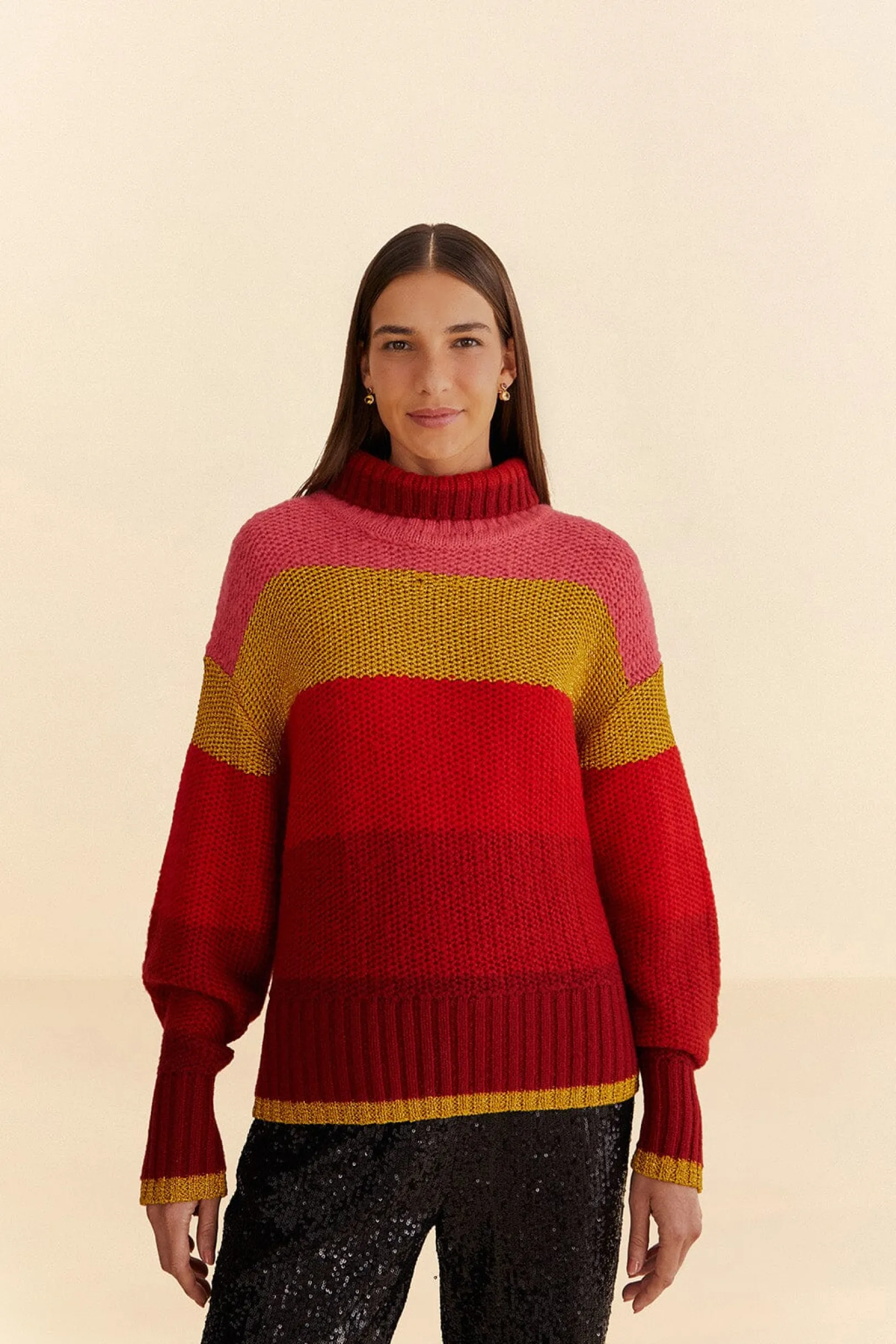 FARM Rio SHINY STRIPES KNIT SWEATER Clearance