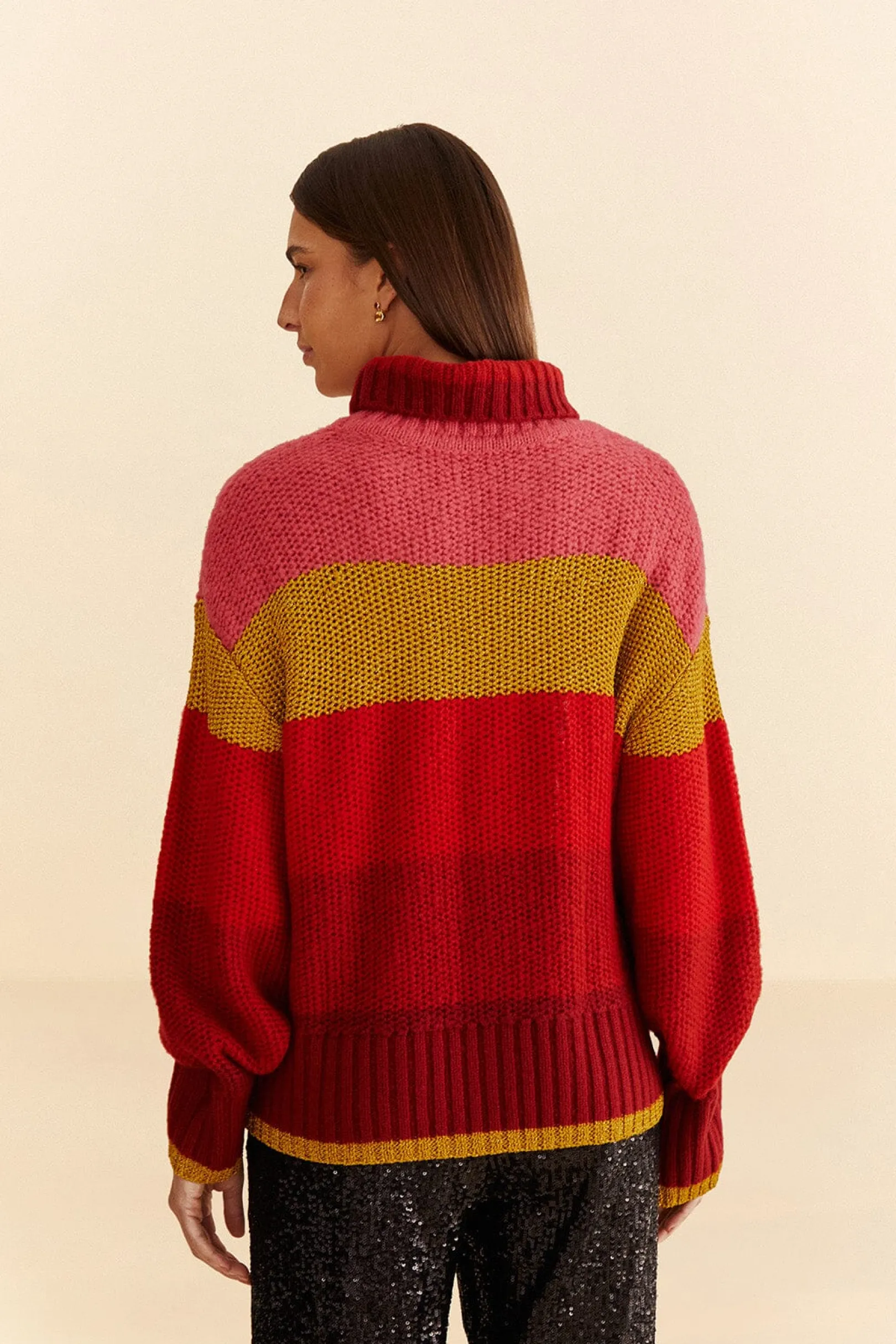 FARM Rio SHINY STRIPES KNIT SWEATER Clearance