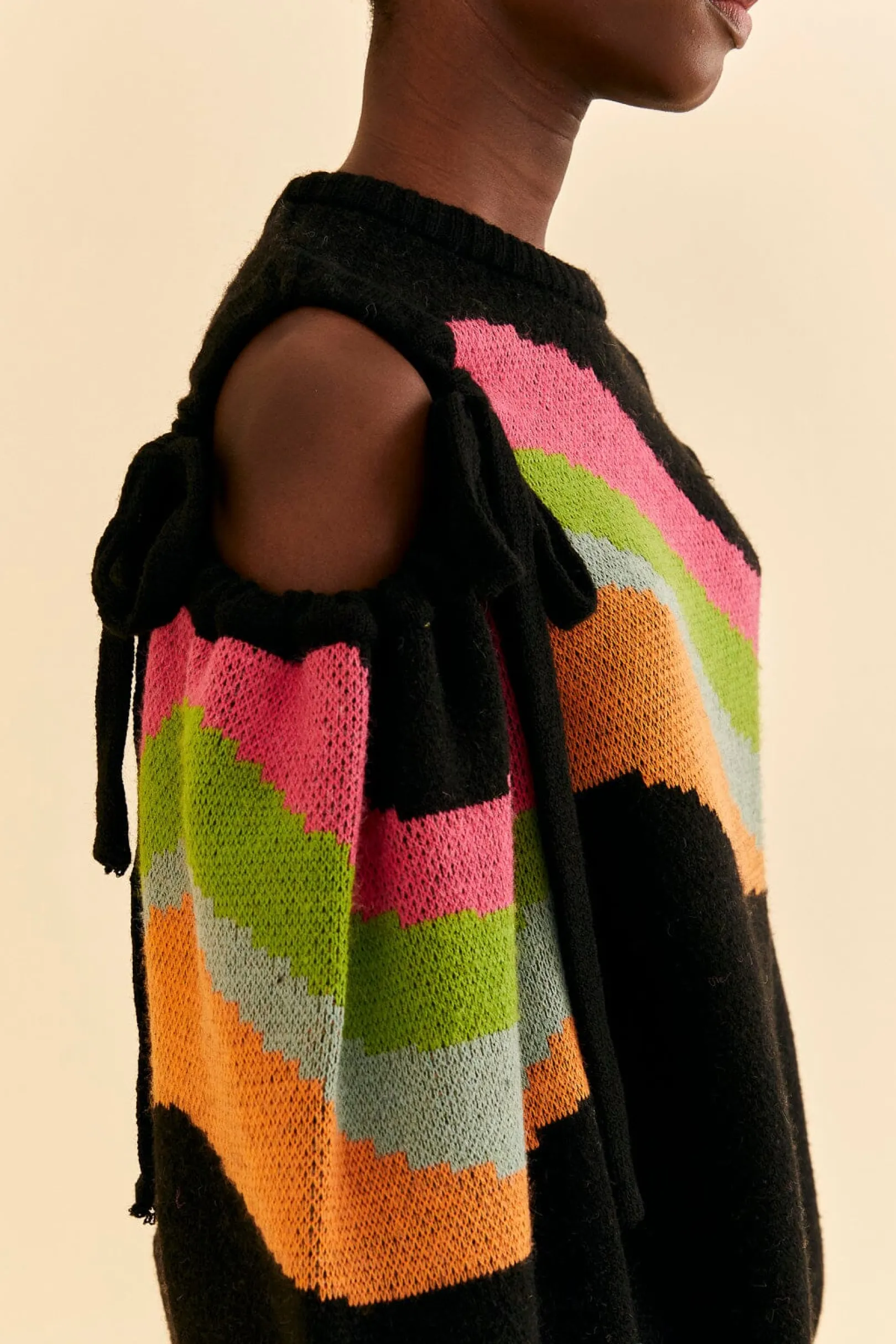 FARM Rio SHOULDER CUT OUTS KNIT SWEATER Fashion