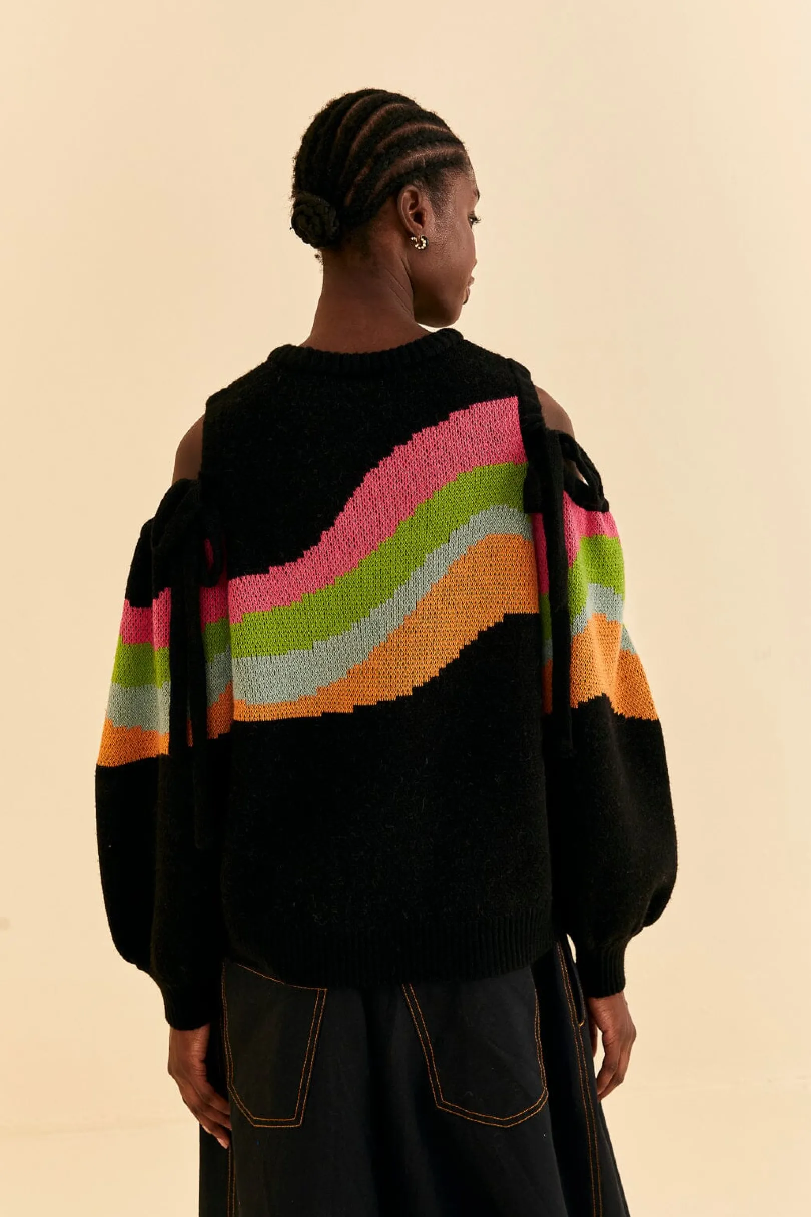 FARM Rio SHOULDER CUT OUTS KNIT SWEATER Fashion