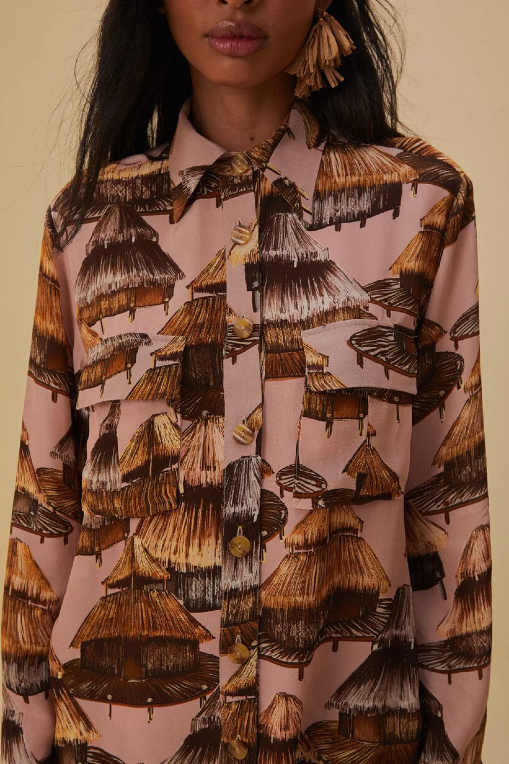 FARM Rio SHUHU BEIGE CARGO SHIRT Online
