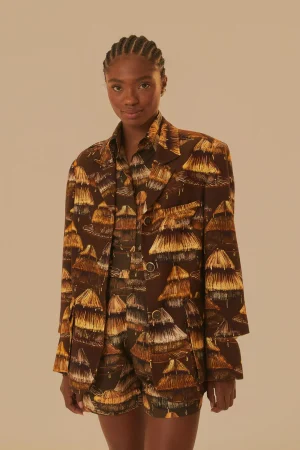 FARM Rio SHUHU BROWN CUT OUT BLAZER Online