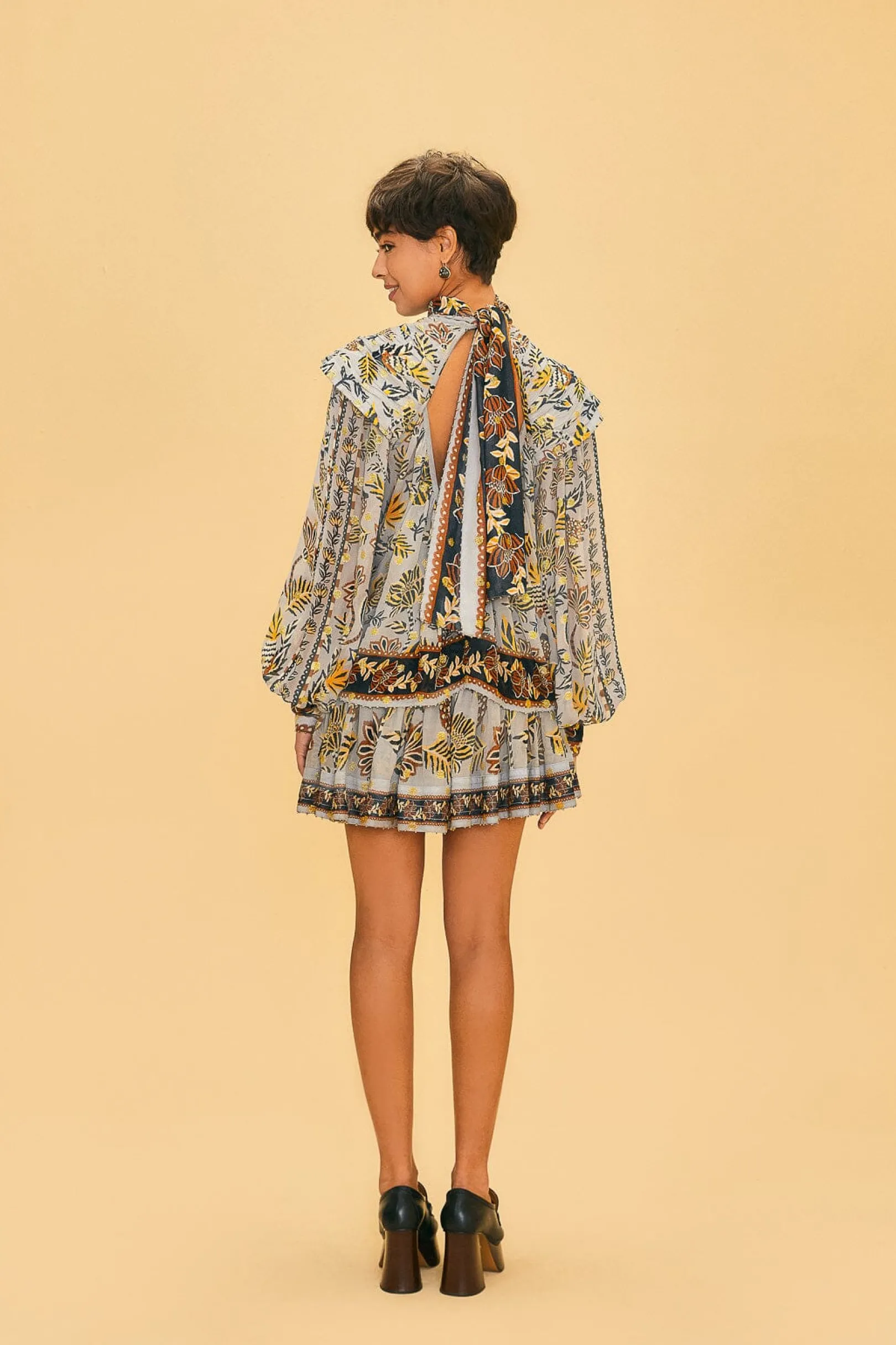 FARM Rio SILVER FLORAL TAPESTRY LONG SLEEVE BLOUSE Online