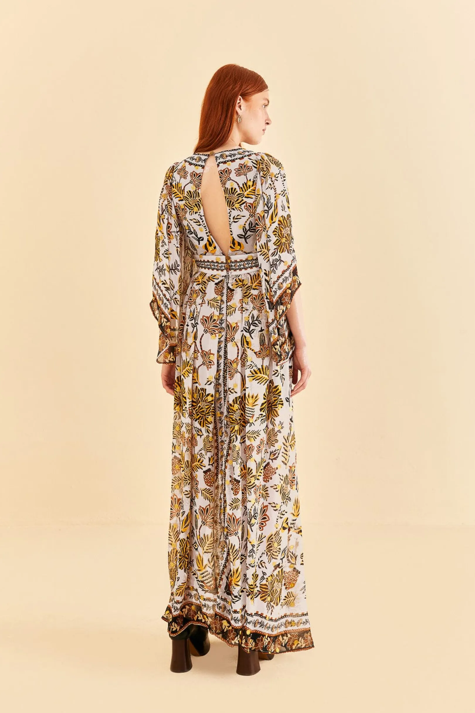 FARM Rio SILVER FLORAL TAPESTRY MAXI DRESS Online