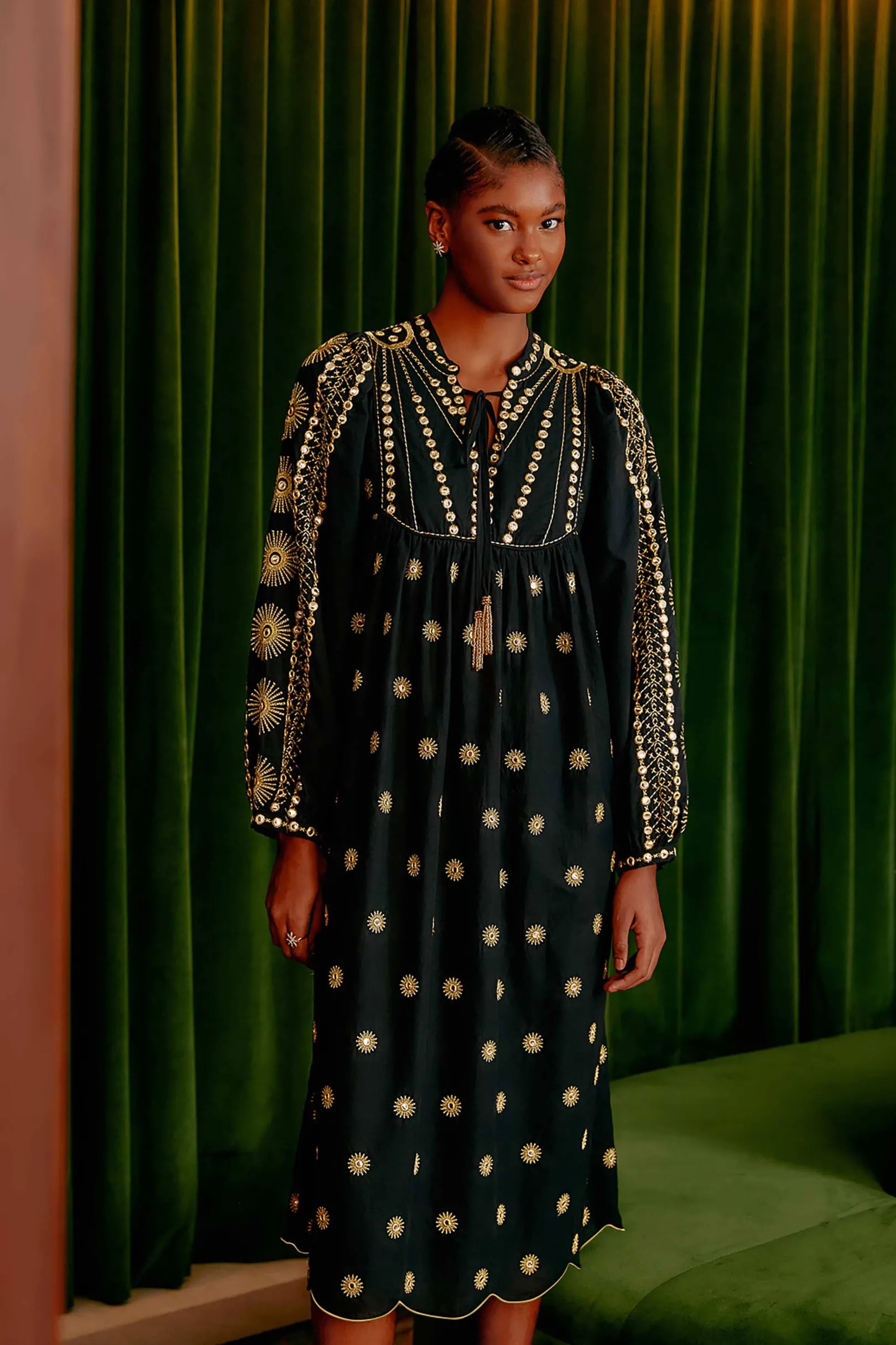 FARM Rio SUN EMBROIDERED MIDI DRESS Cheap