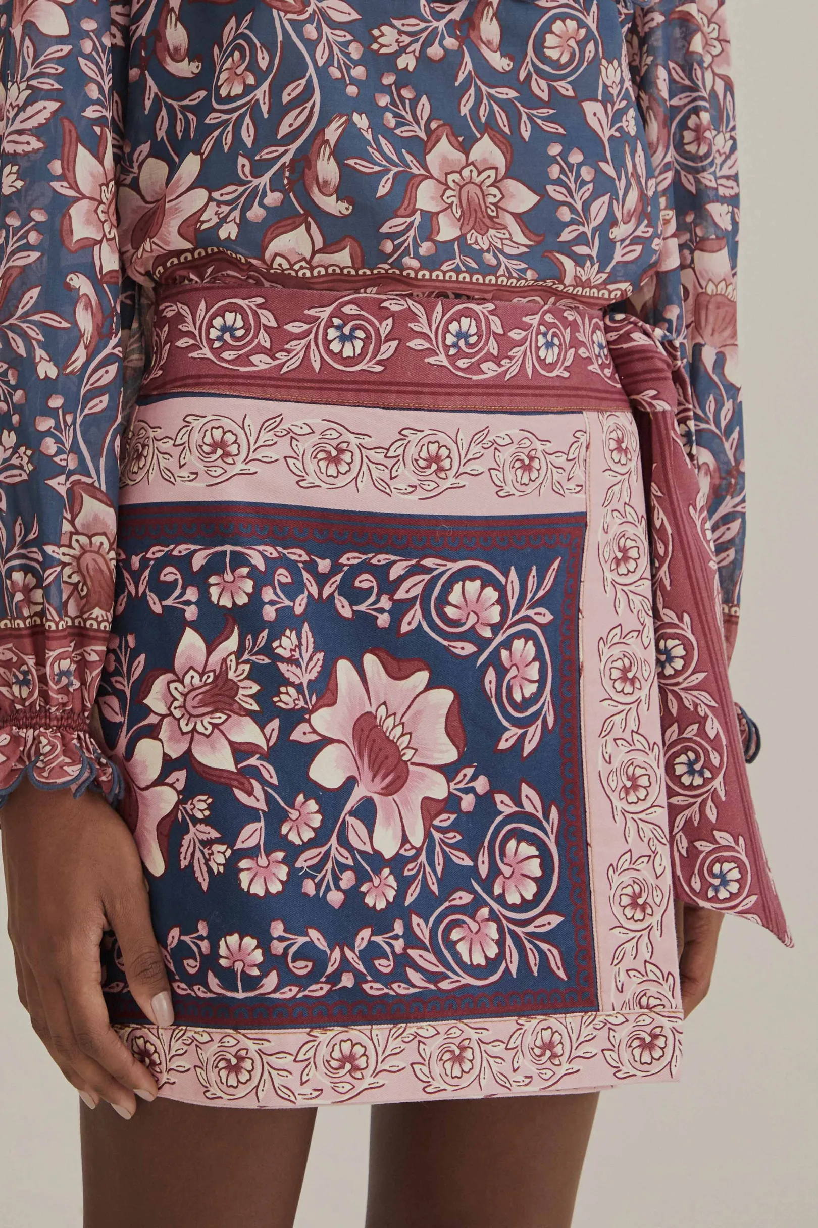 FARM Rio TEAL AINIKA CHARM OVERLAPPED SKIRT Store