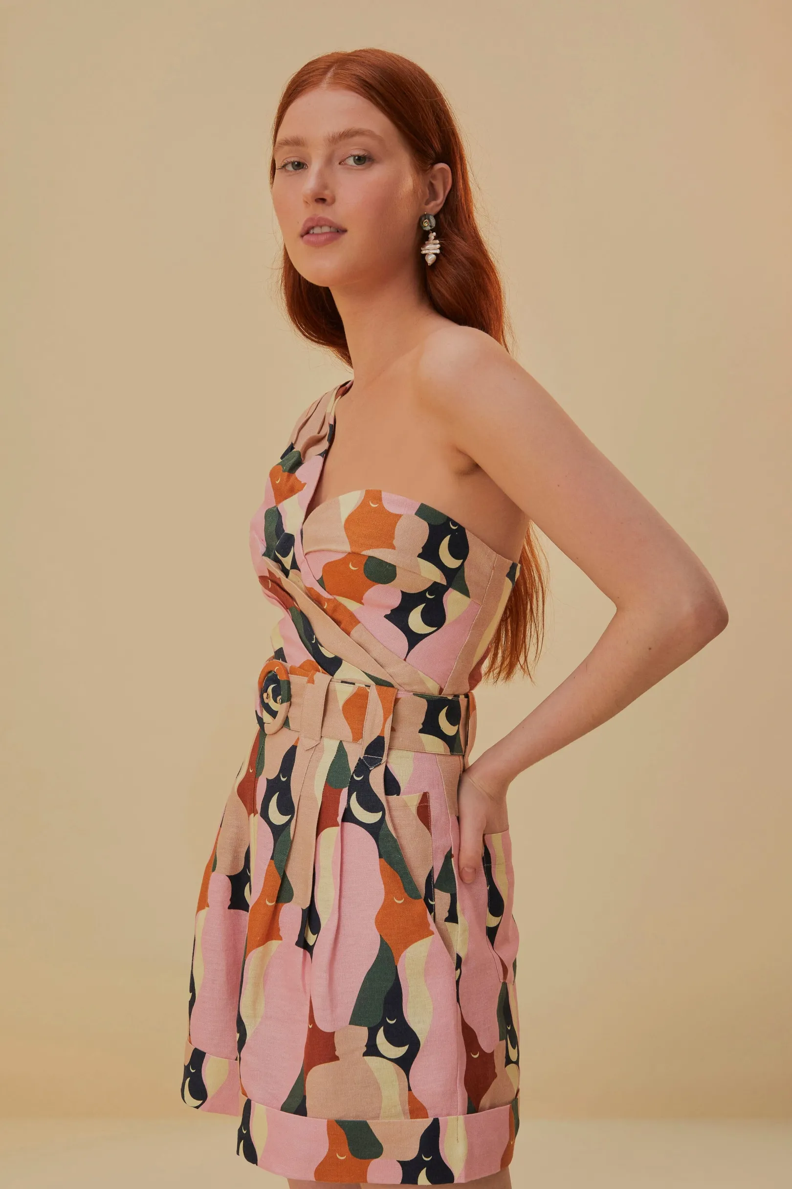 FARM Rio THE KISS MULTICOLOR ONE SHOULDER ROMPER Online